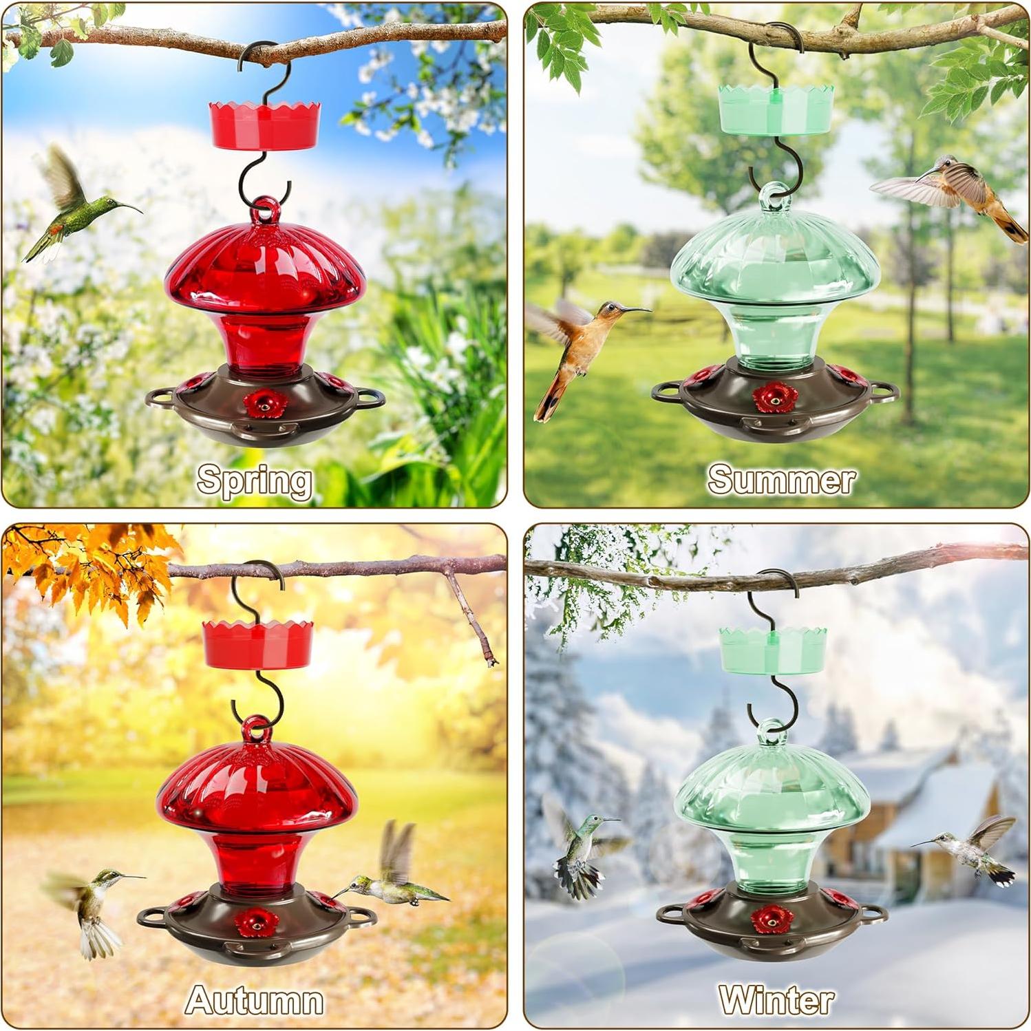 Comedero para Colibríes Auslar 0.44L Vidrio Rojo Colgante