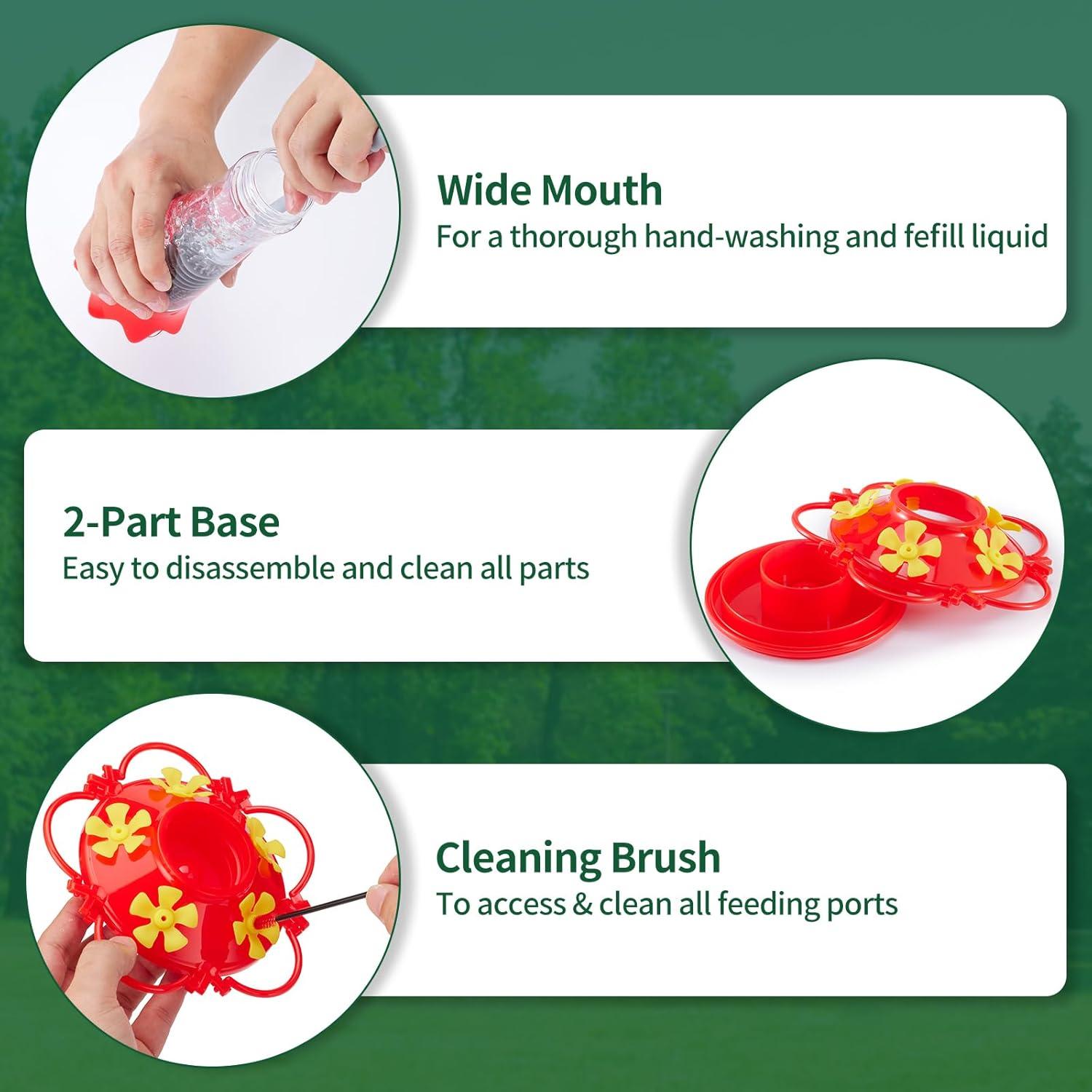 Comedero para Colibríes HUISPARK 381 ml Rojo y Amarillo