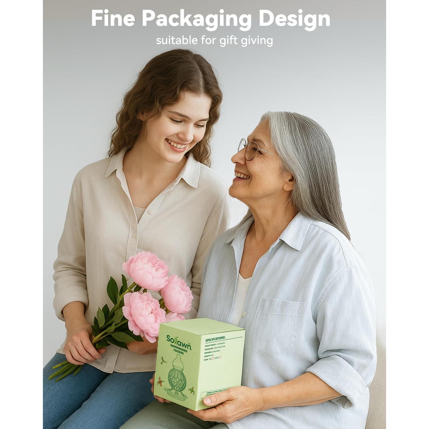 Alimentador de Colibríes 0.72L Solawngarden Vidrio Púrpura