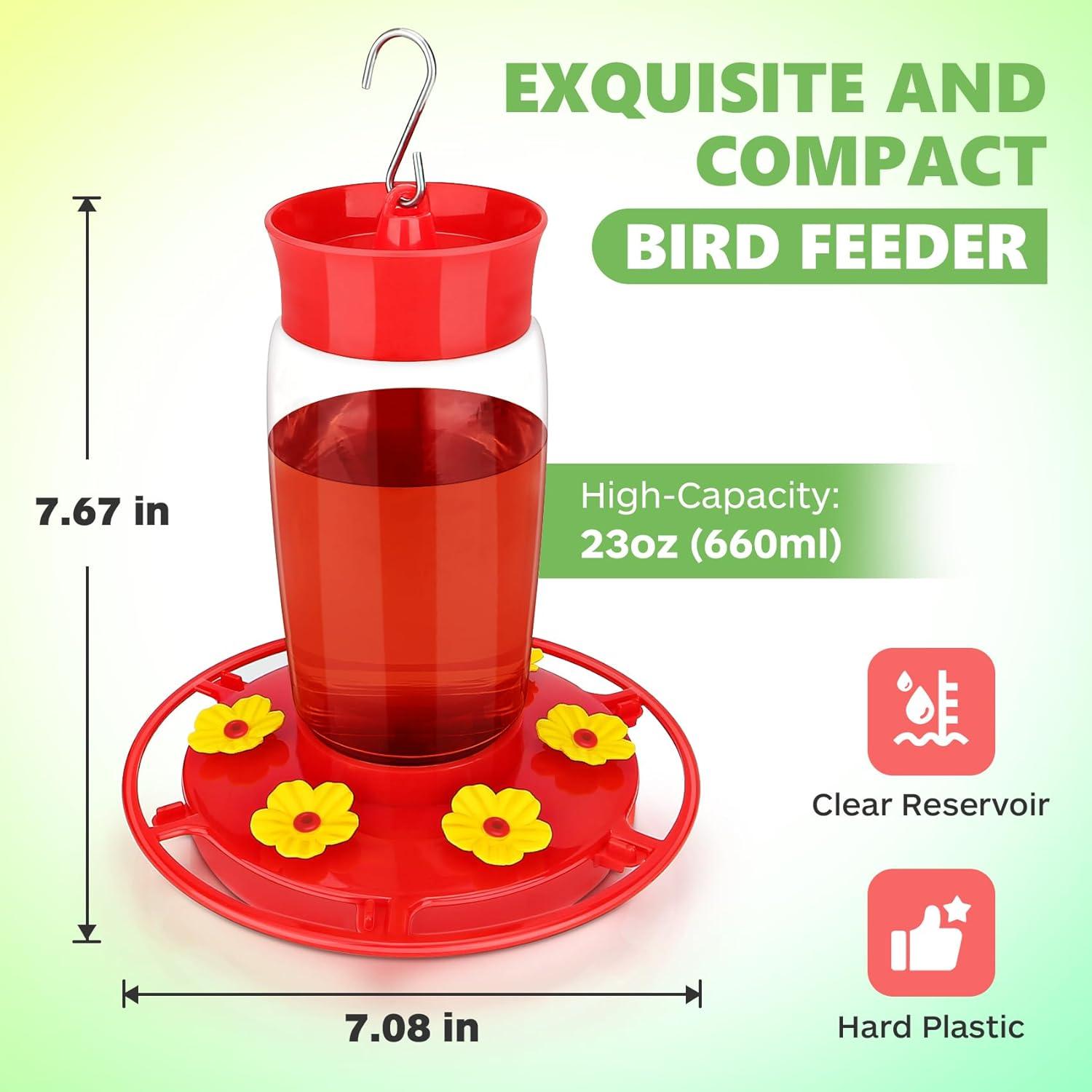 Comedero para Colibríes Bathth Rojo 0.65 L con Guardia Antihormigas