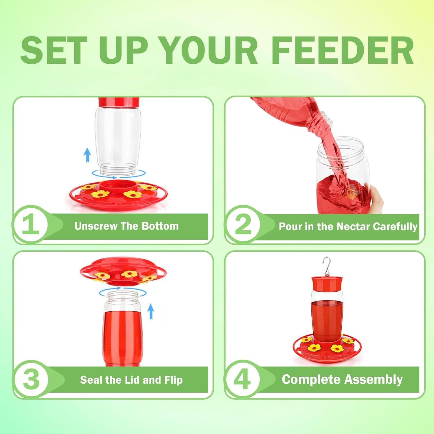 Comedero para Colibríes Bathth Rojo 0.65 L con Guardia Antihormigas