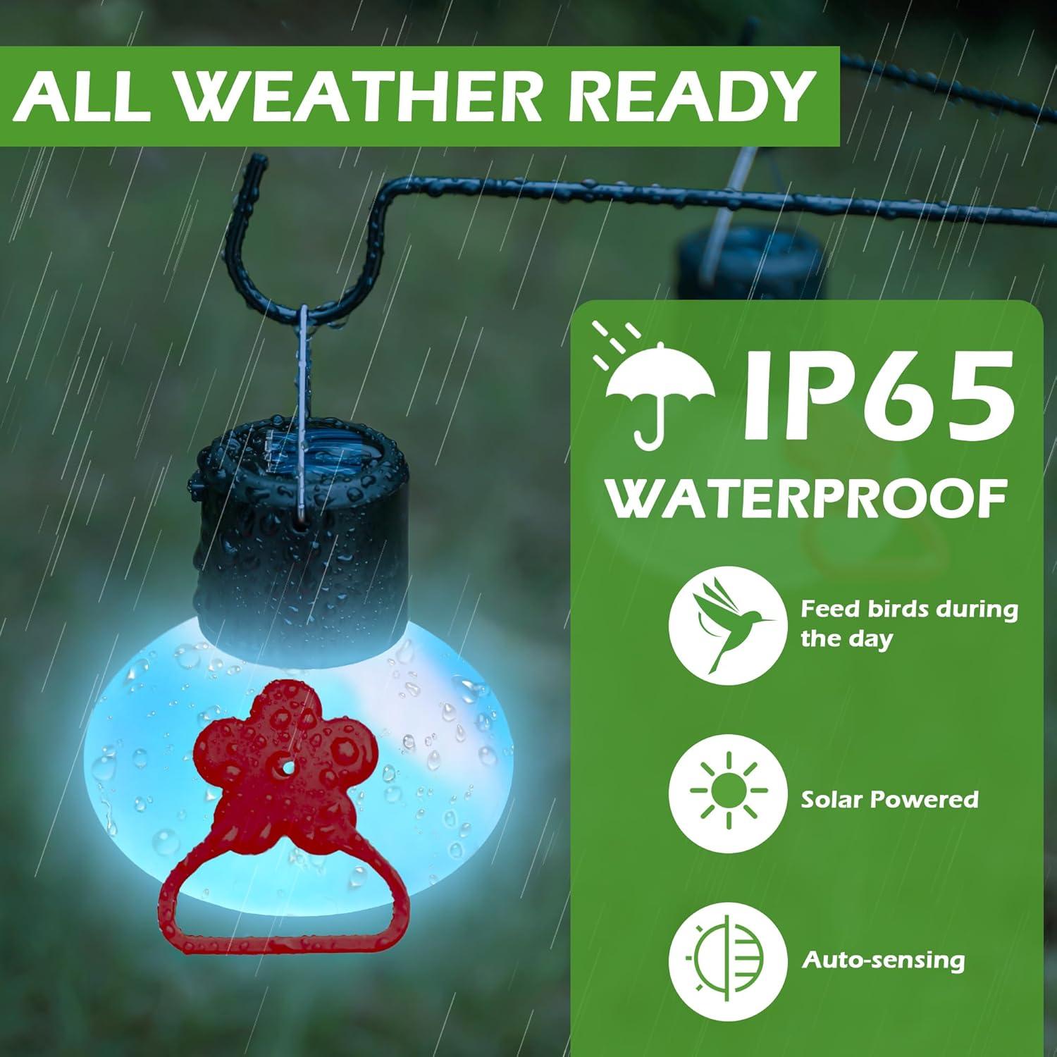 Alimentador Solar de Colibríes Pozfun 6 Puertos Vidrio 1.63kg