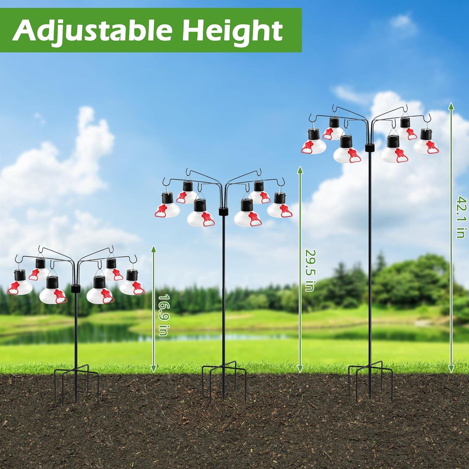 Alimentador Solar de Colibríes Pozfun 6 Puertos Vidrio 1.63kg