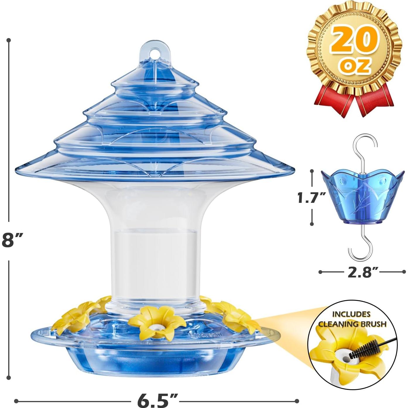 Alimentador de Colibríes Birdream Colgante 590 g 5 Puertos Azul
