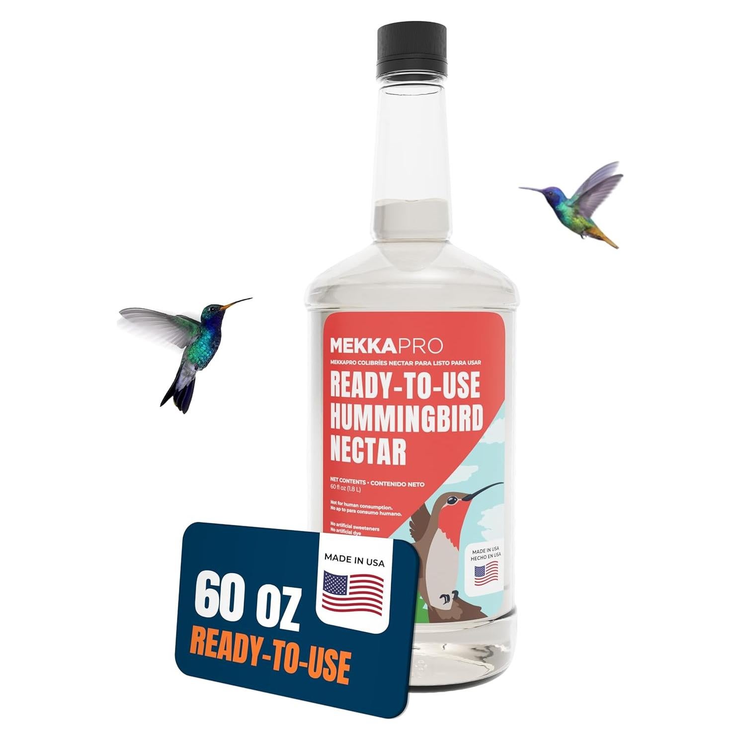 Néctar Premium para Colibríes MEKKAPRO 1.77L Listo para Usar