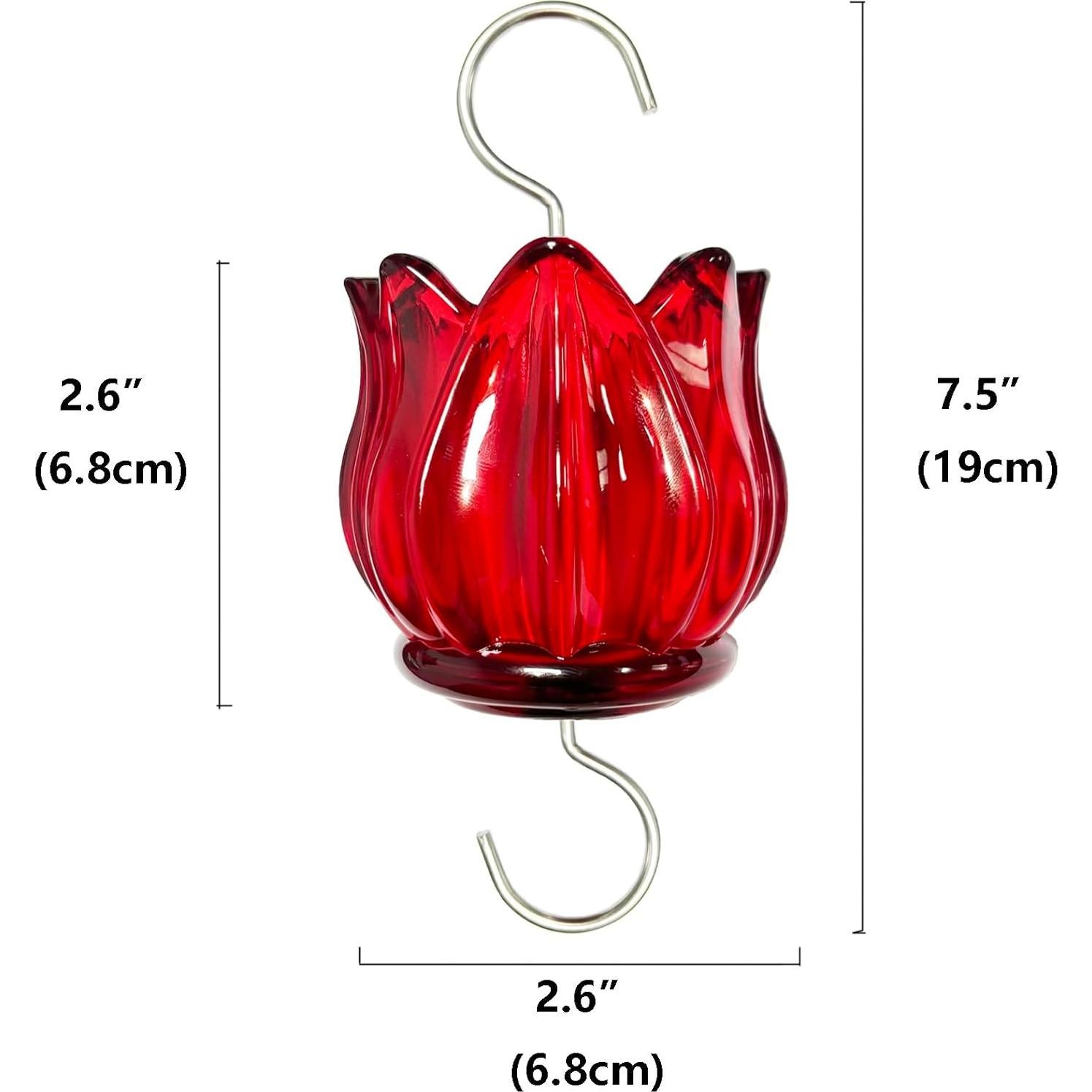 Moat de Vidrio WOWARE para Alimentador de Colibríes 90ml Rojo