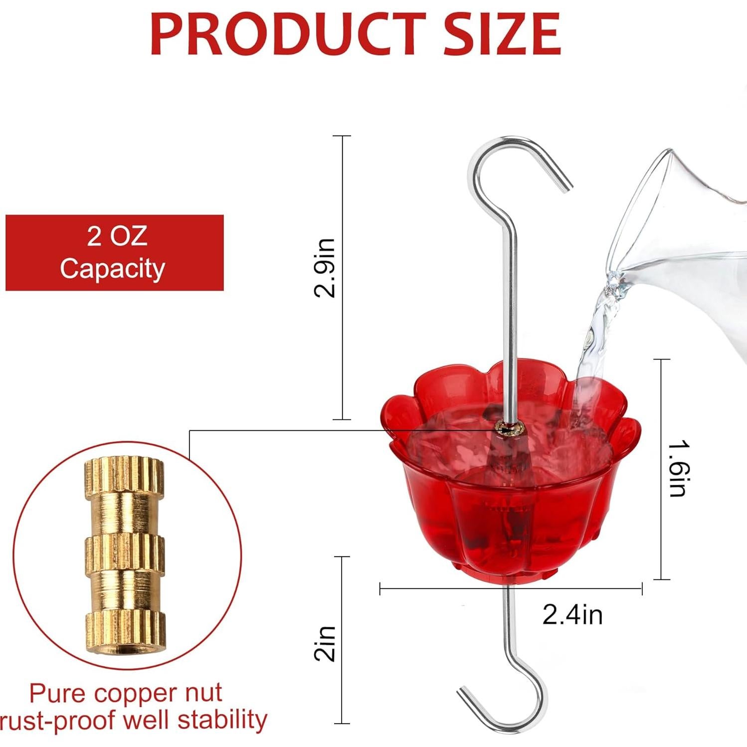 Moat para Hormigas SIXTOYZF 4 Piezas 59 ml Jardín Rojo