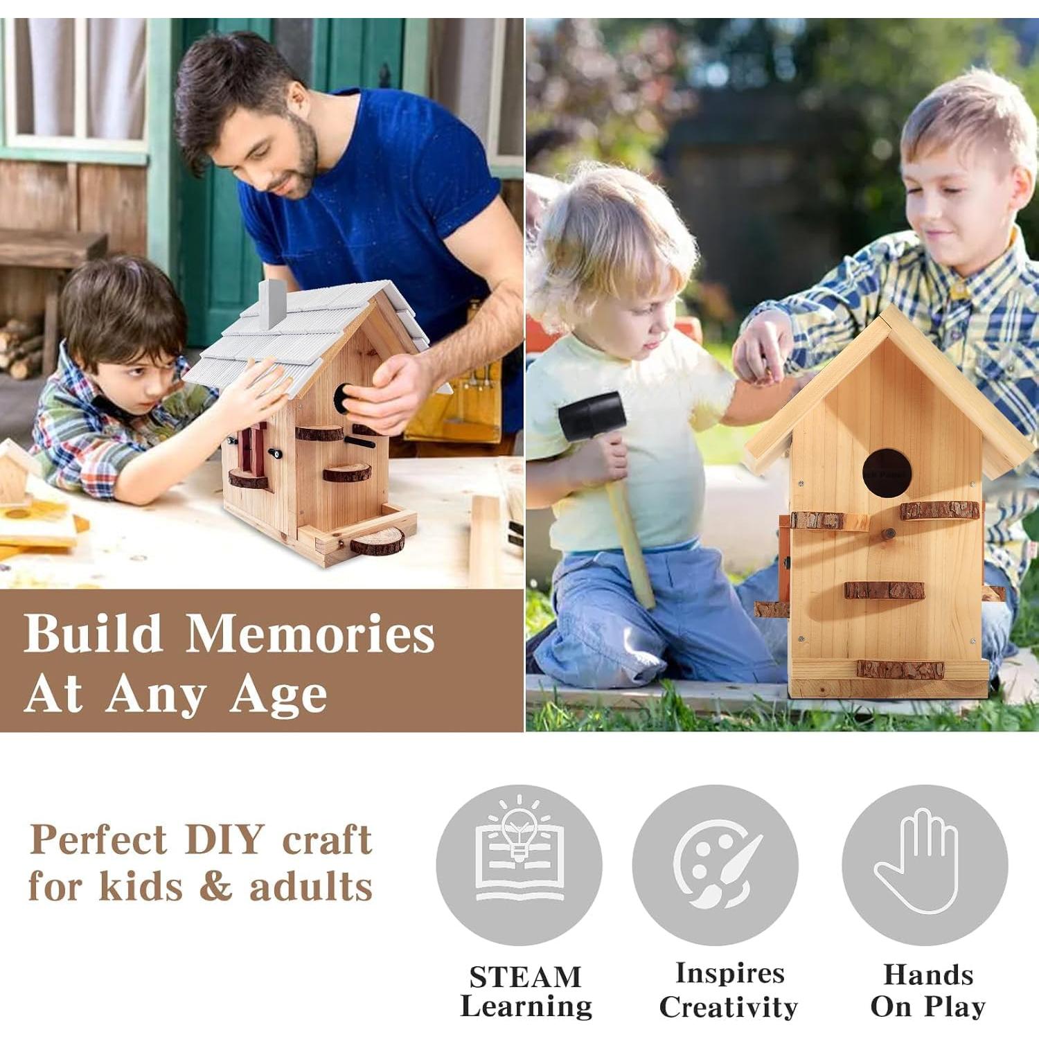 Kit Casa para Aves de Madera CEDAR ALPHA - DIY 7 Piezas