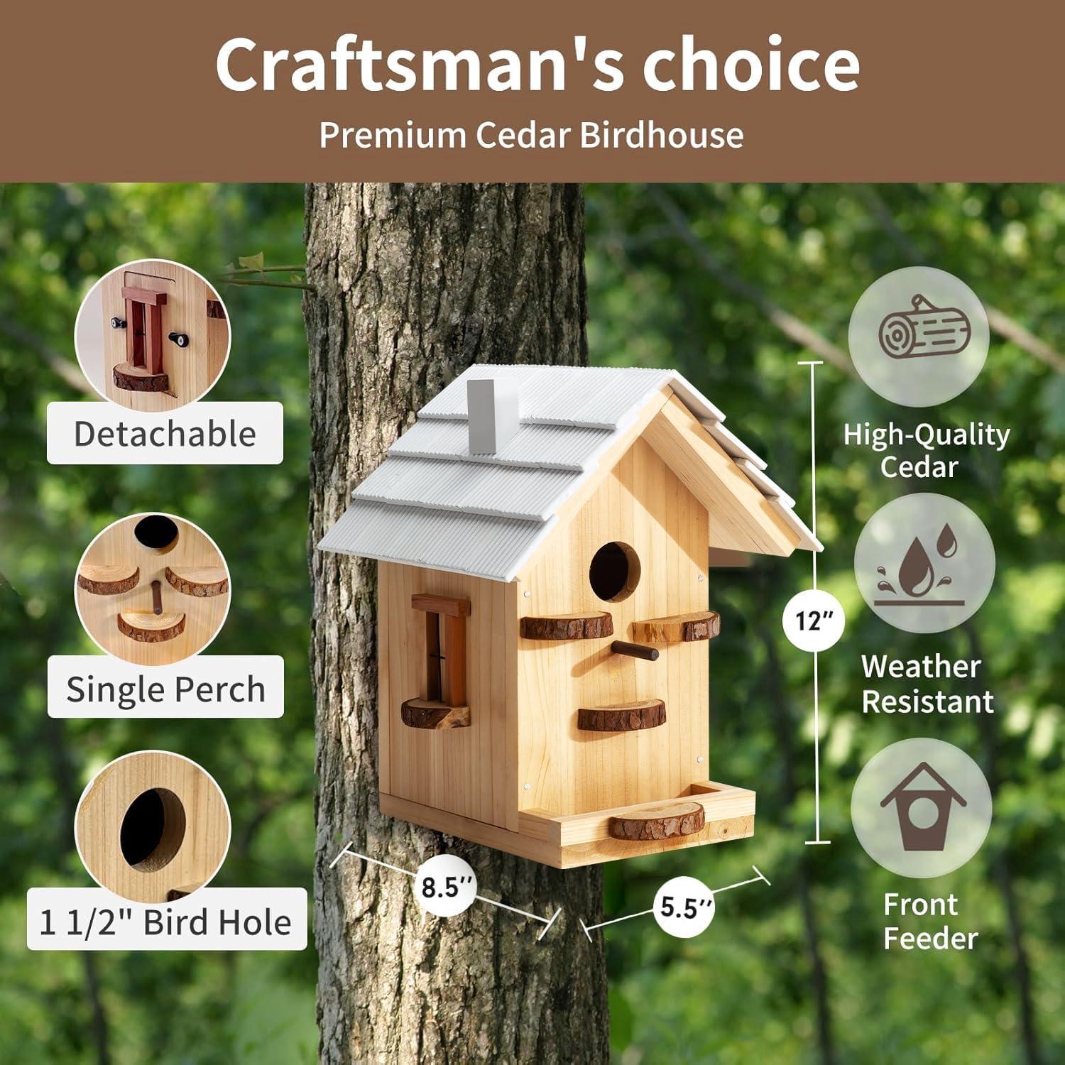 Kit Casa para Aves de Madera CEDAR ALPHA - DIY 7 Piezas