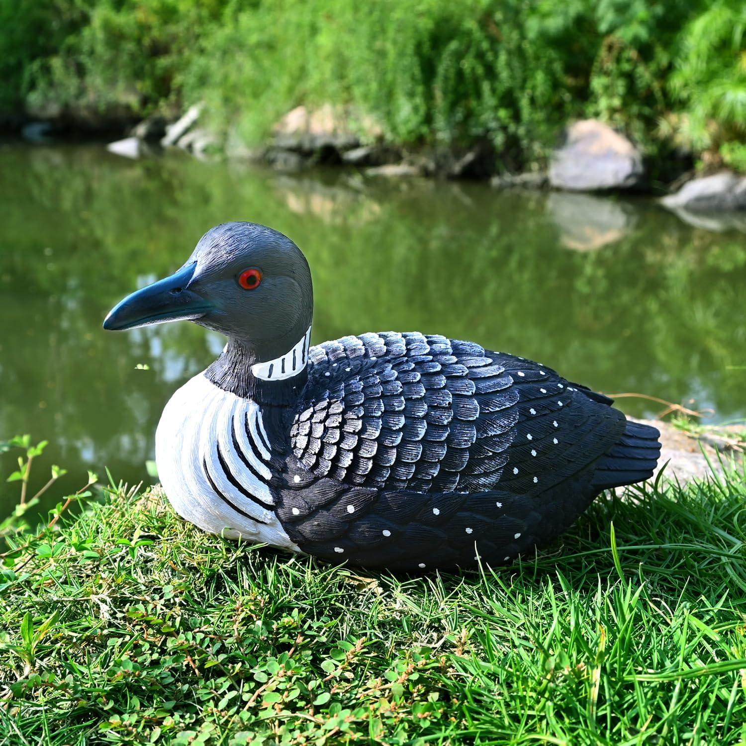 Estatua de Jardín Solar Pato Loon Resina Impermeable