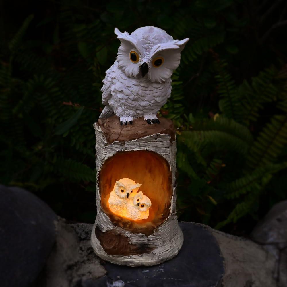 Estatua de Jardín Solar Pato Loon Resina Impermeable