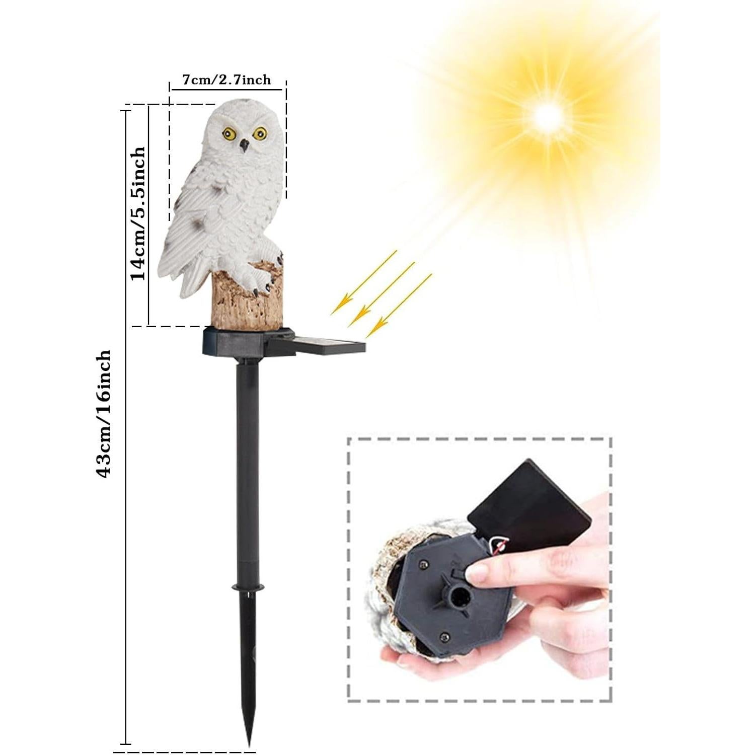 Luces de Jardín Solar de Búho - Decoración Exterior LED