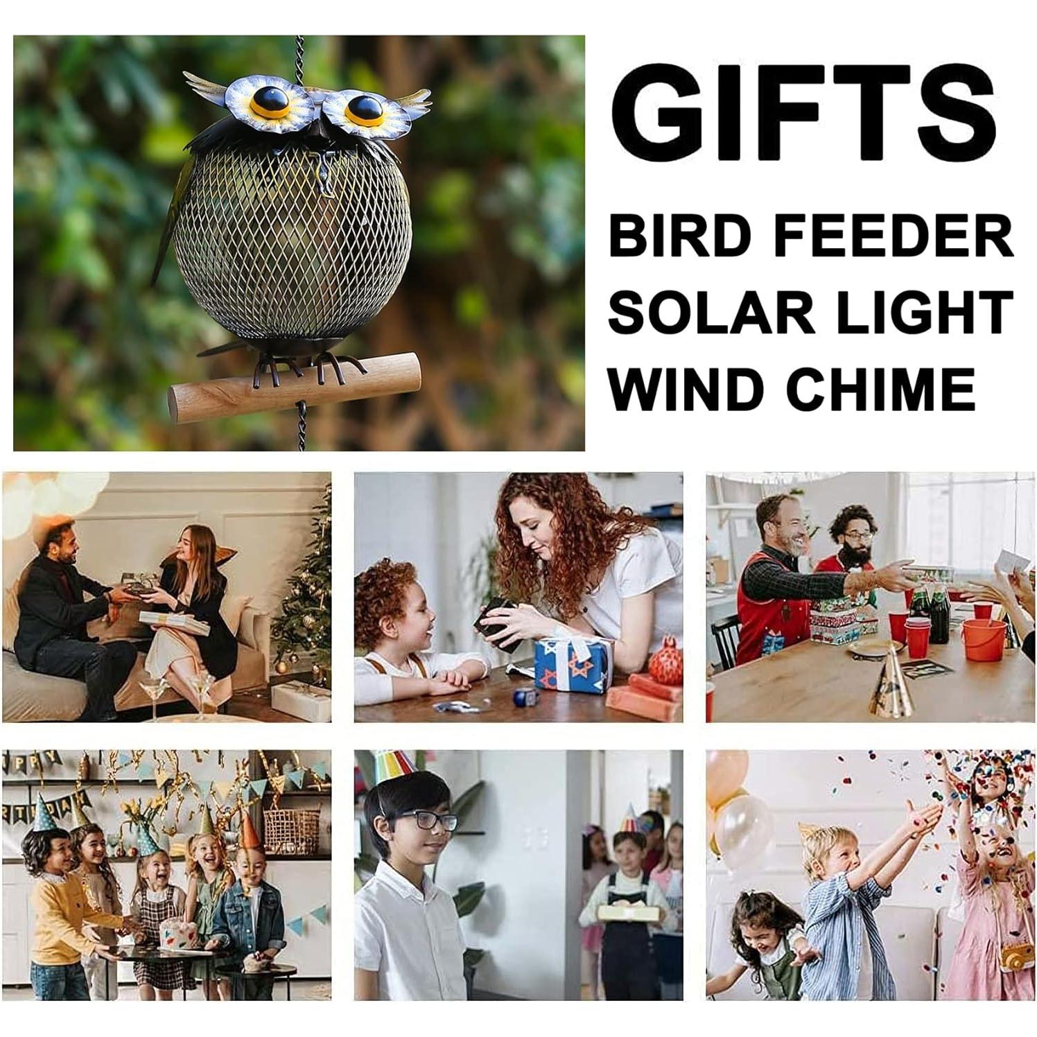 Comedero para Aves Solar WTREEW en Forma de Búho - 0.45kg