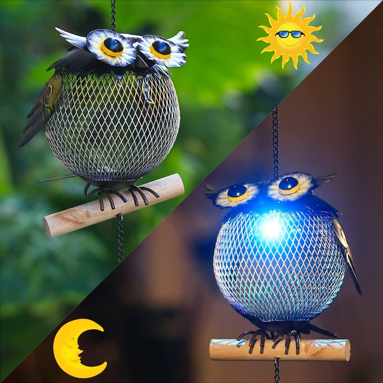 Comedero para Aves Solar WTREEW en Forma de Búho - 0.45kg