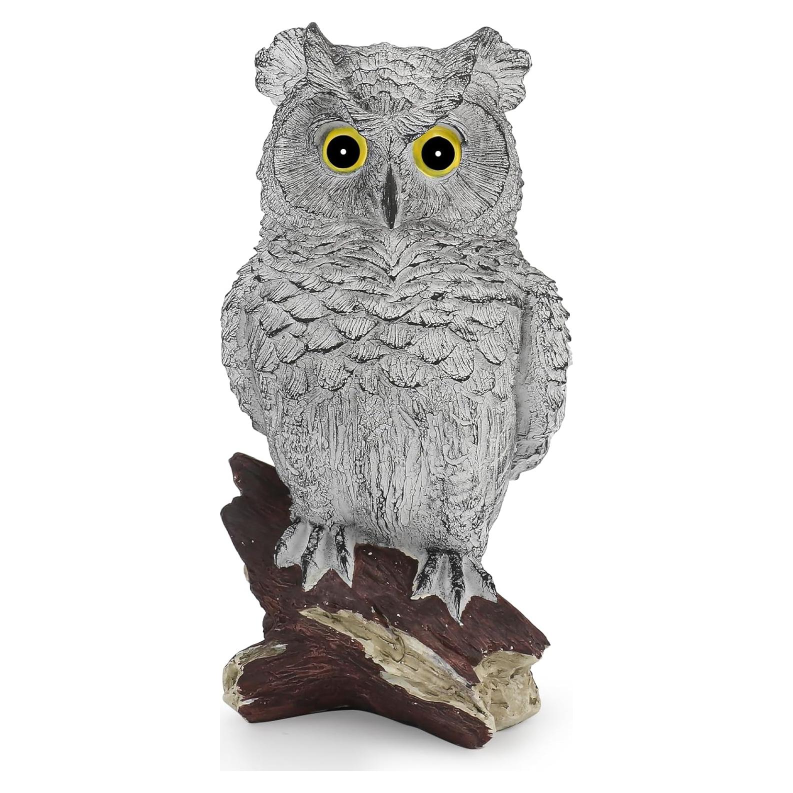 Estatua de Búho Gris Yanflerent en Resina para Jardín