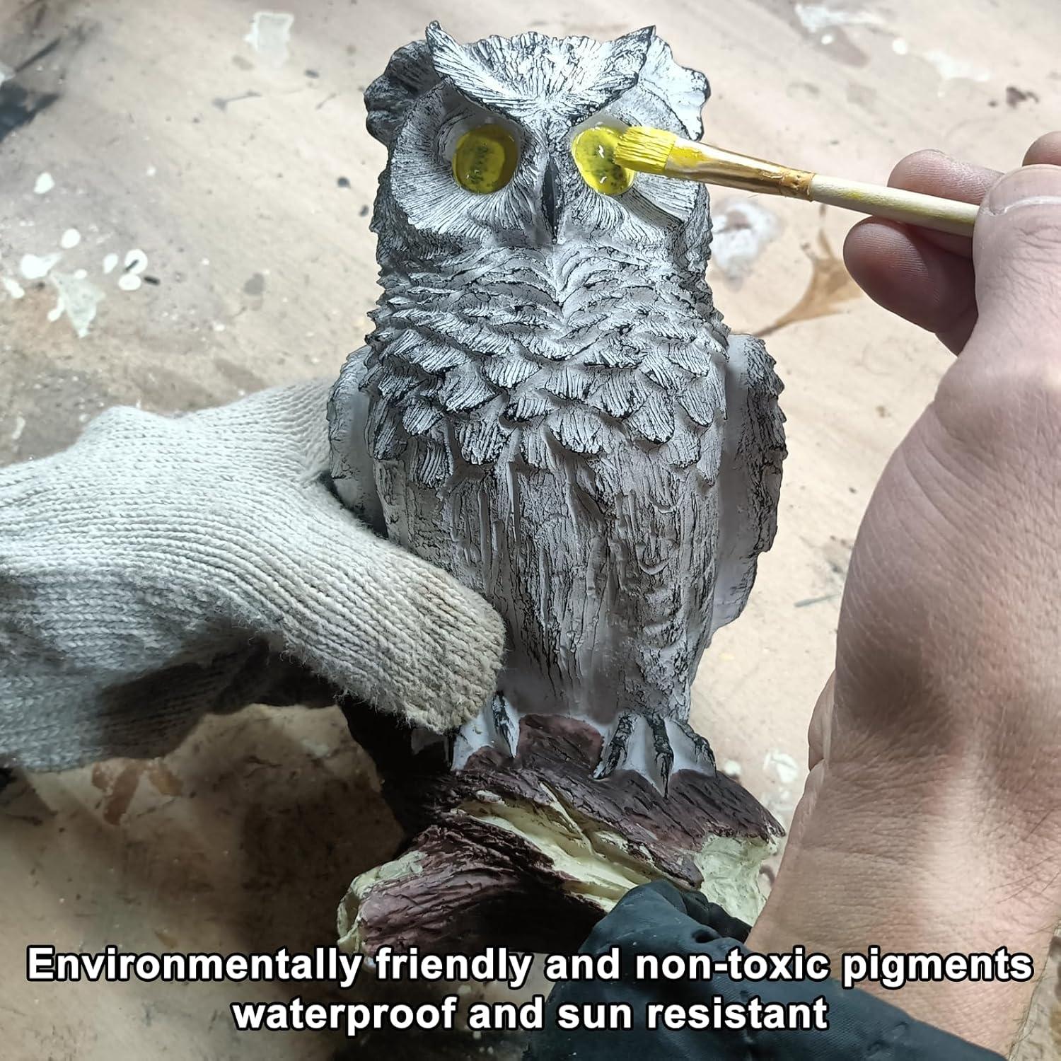 Estatua de Búho Gris Yanflerent en Resina para Jardín