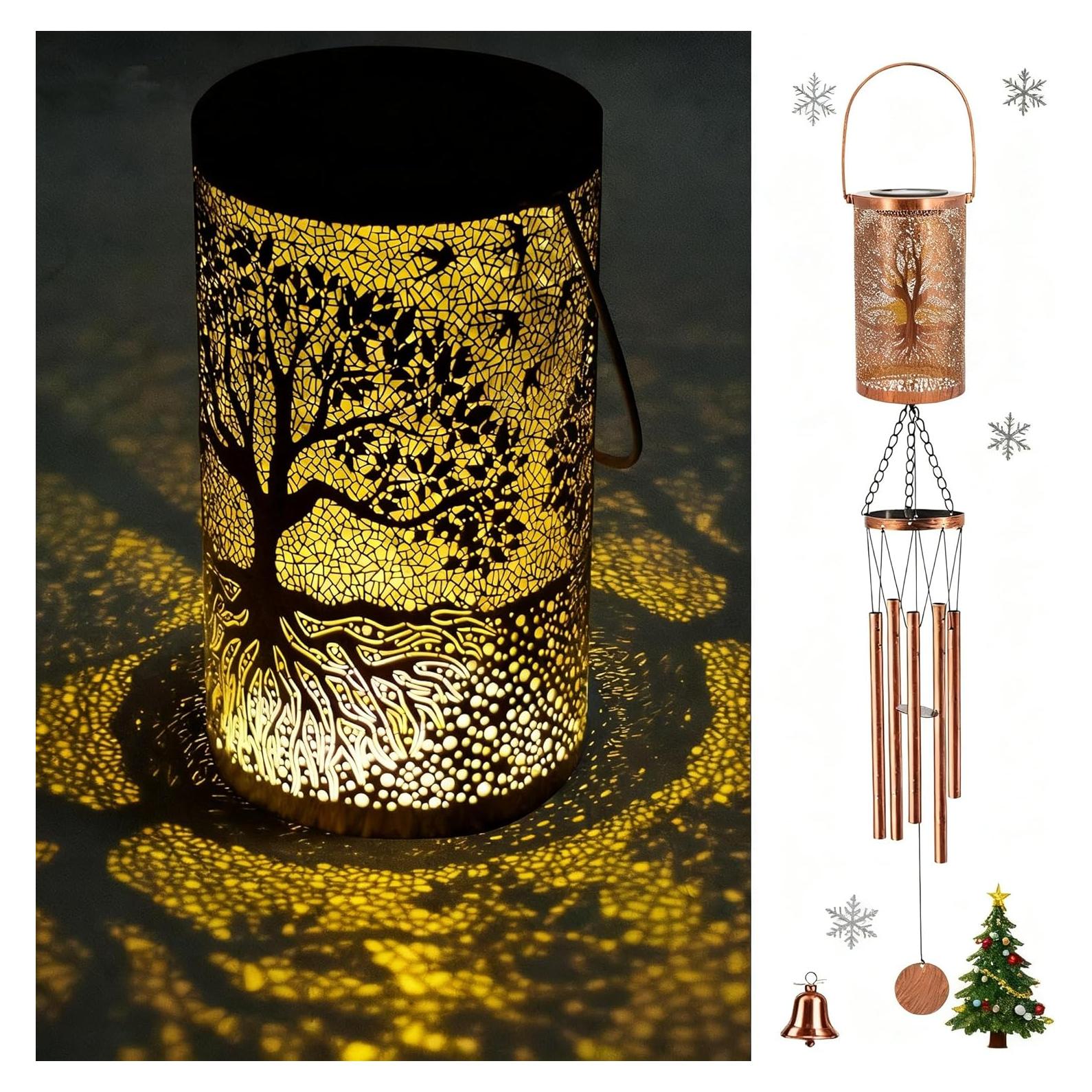 Campana de Viento Solar Howarmer 91 cm Bronce LED Impermeable