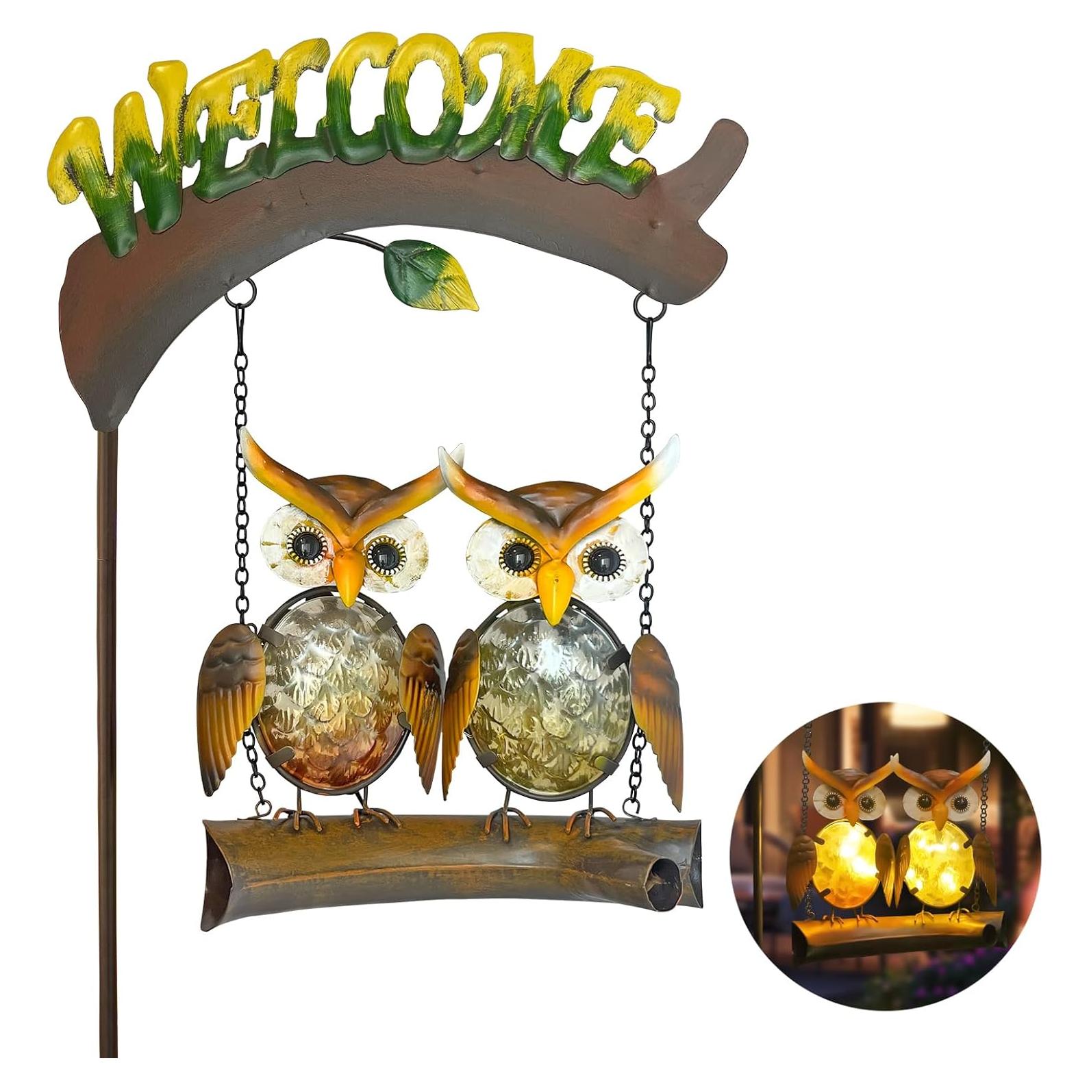Luces Solares Decorativas HONGLAND Búho en Columpio 121.9cm