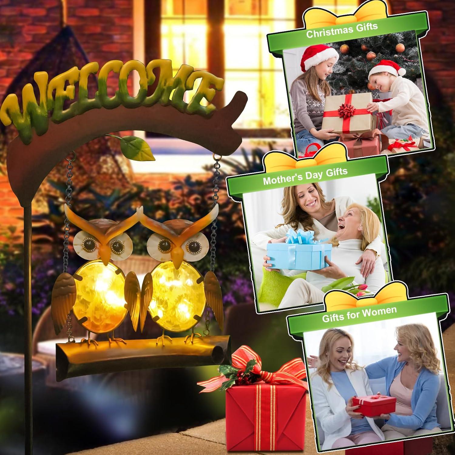 Luces Solares Decorativas HONGLAND Búho en Columpio 121.9cm