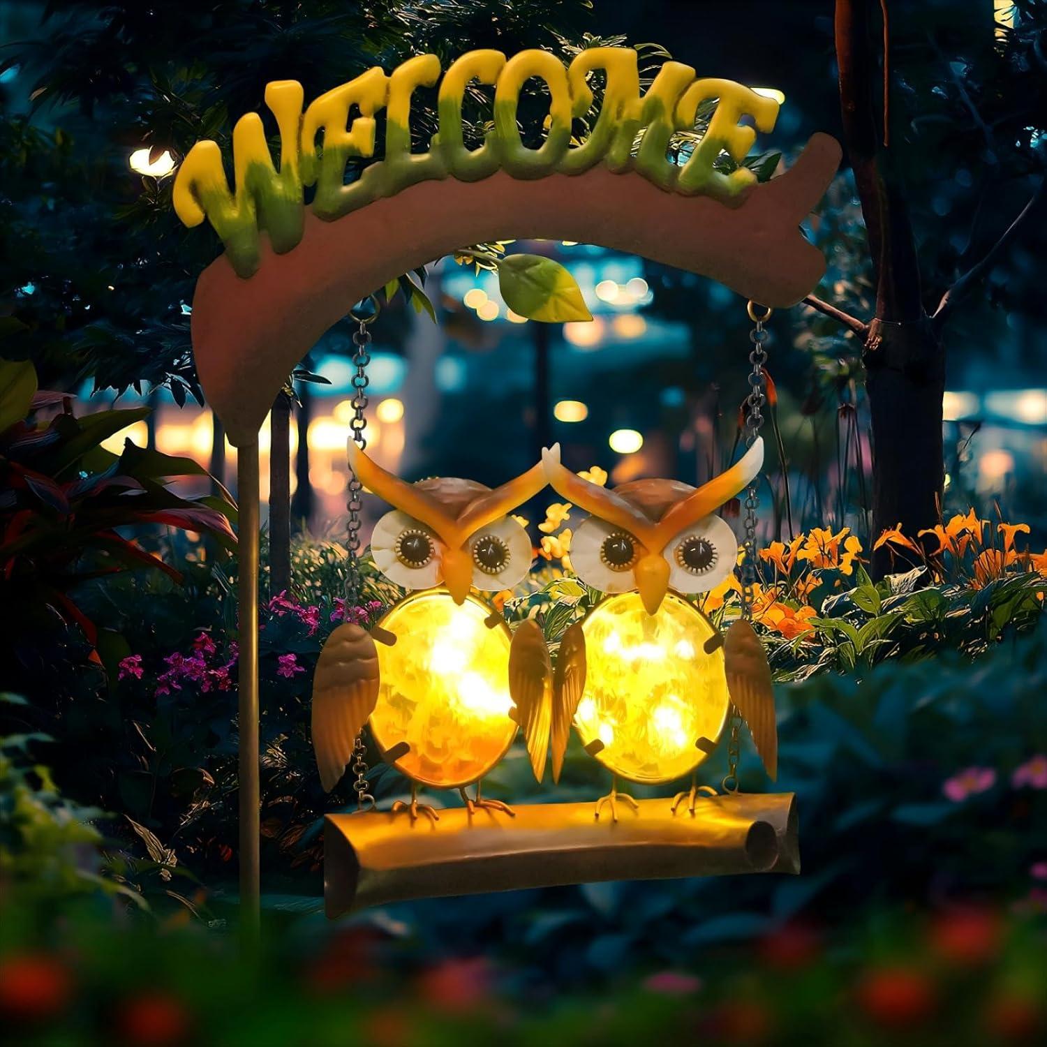 Luces Solares Decorativas HONGLAND Búho en Columpio 121.9cm