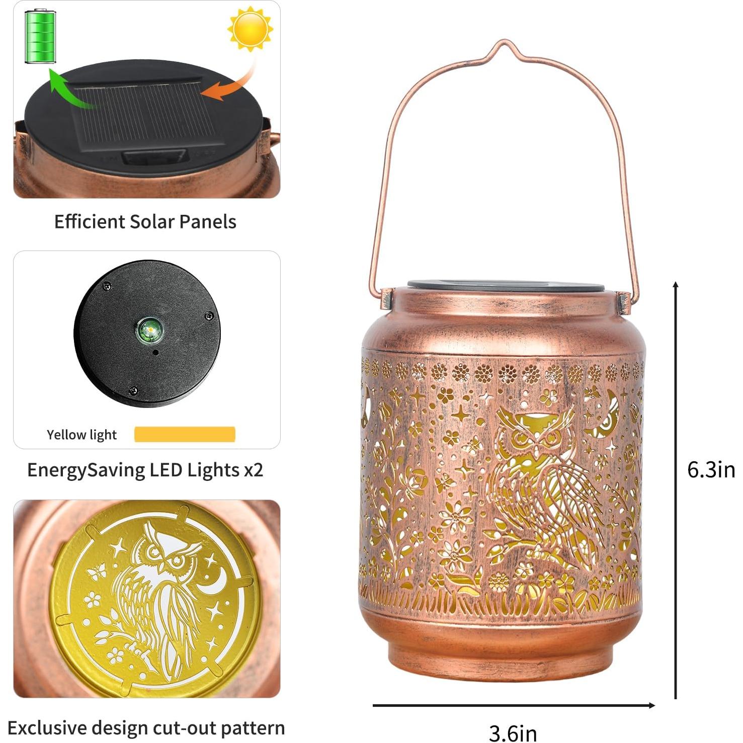 Linterna Solar Colgante KIKUSUI de Metal para Jardín 22.86cm
