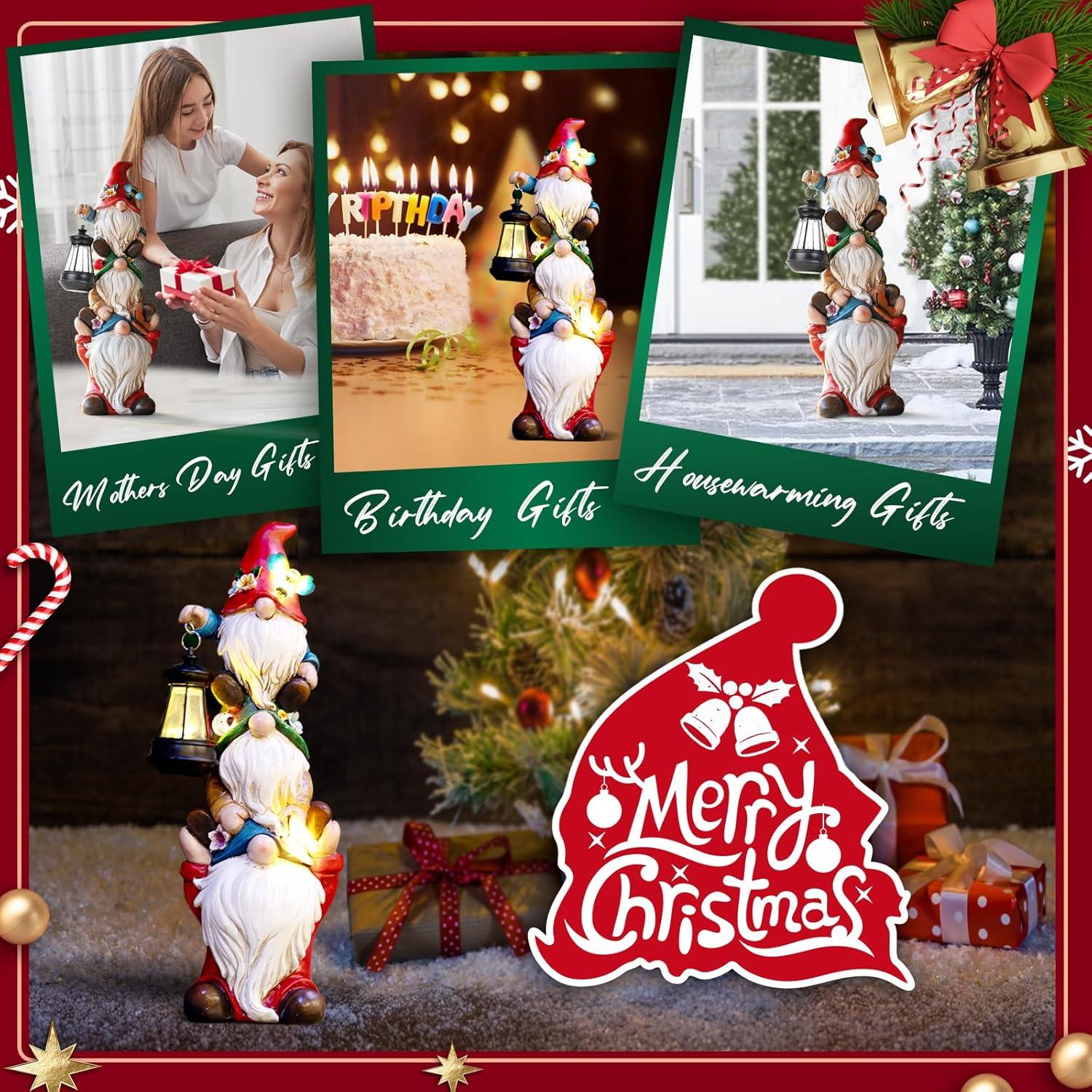 Estatua de Gnomo de Jardín Solar Twinbling 30.96 cm Multicolor