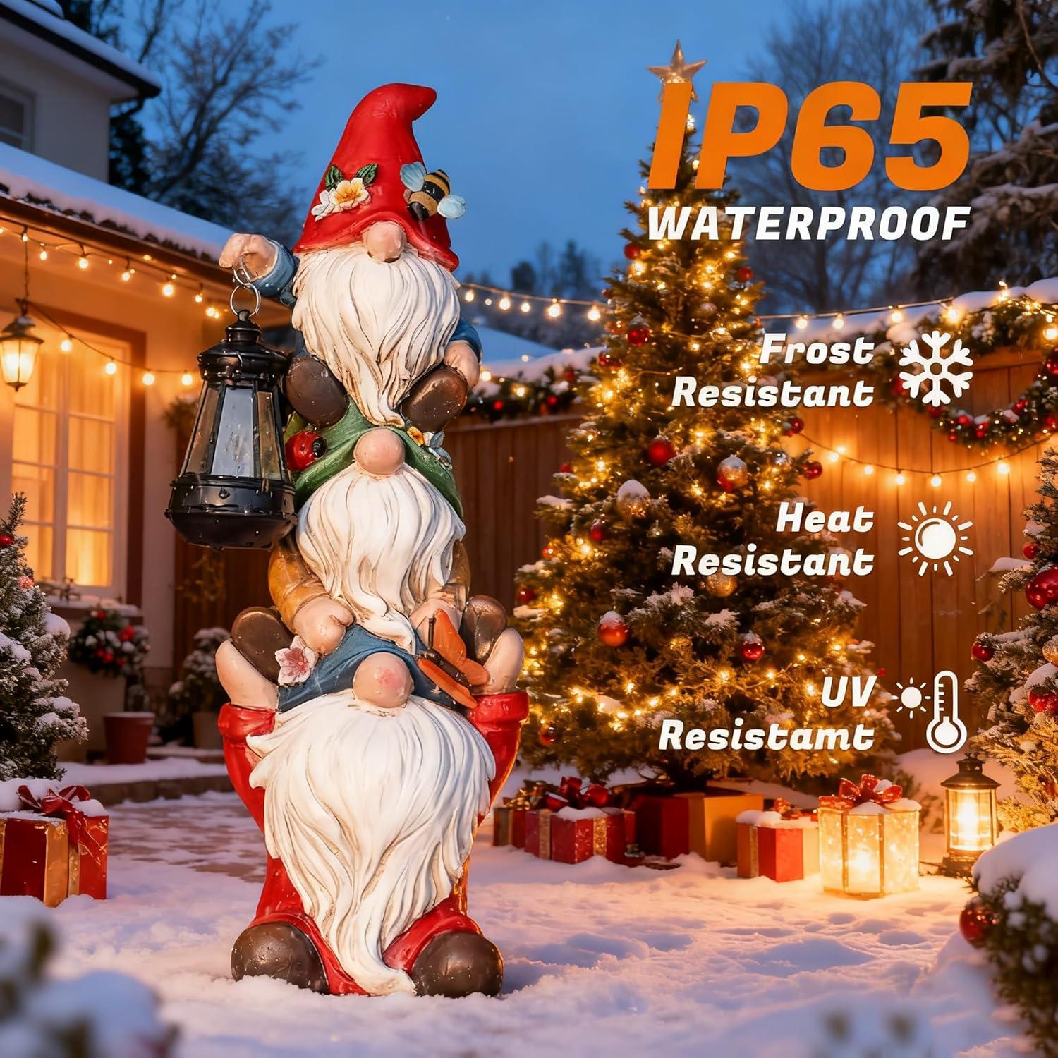 Estatua de Gnomo de Jardín Solar Twinbling 30.96 cm Multicolor