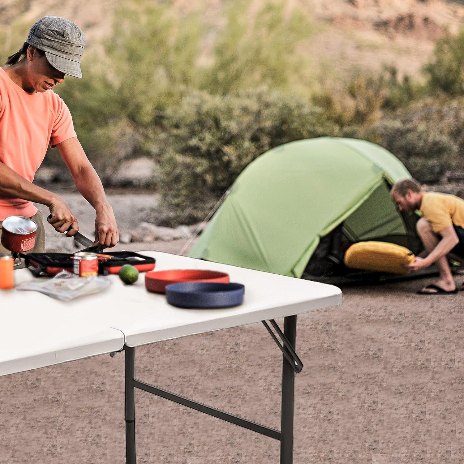 Mesa Plegable Gocamptoo 121,9x60,9 cm Blanca para Comedor