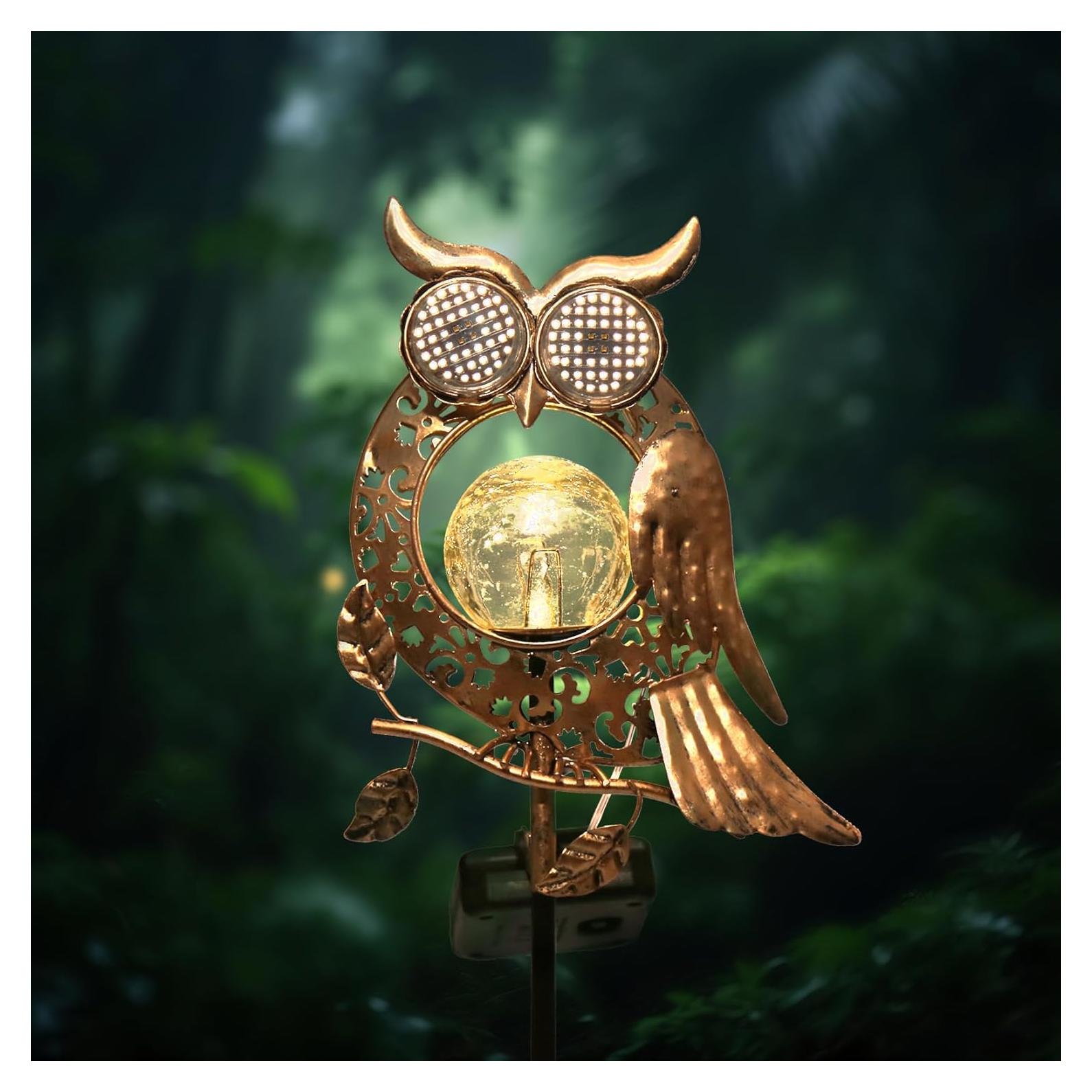Luces Solares de Búho Kaixoxin con Ojos LED para Jardín