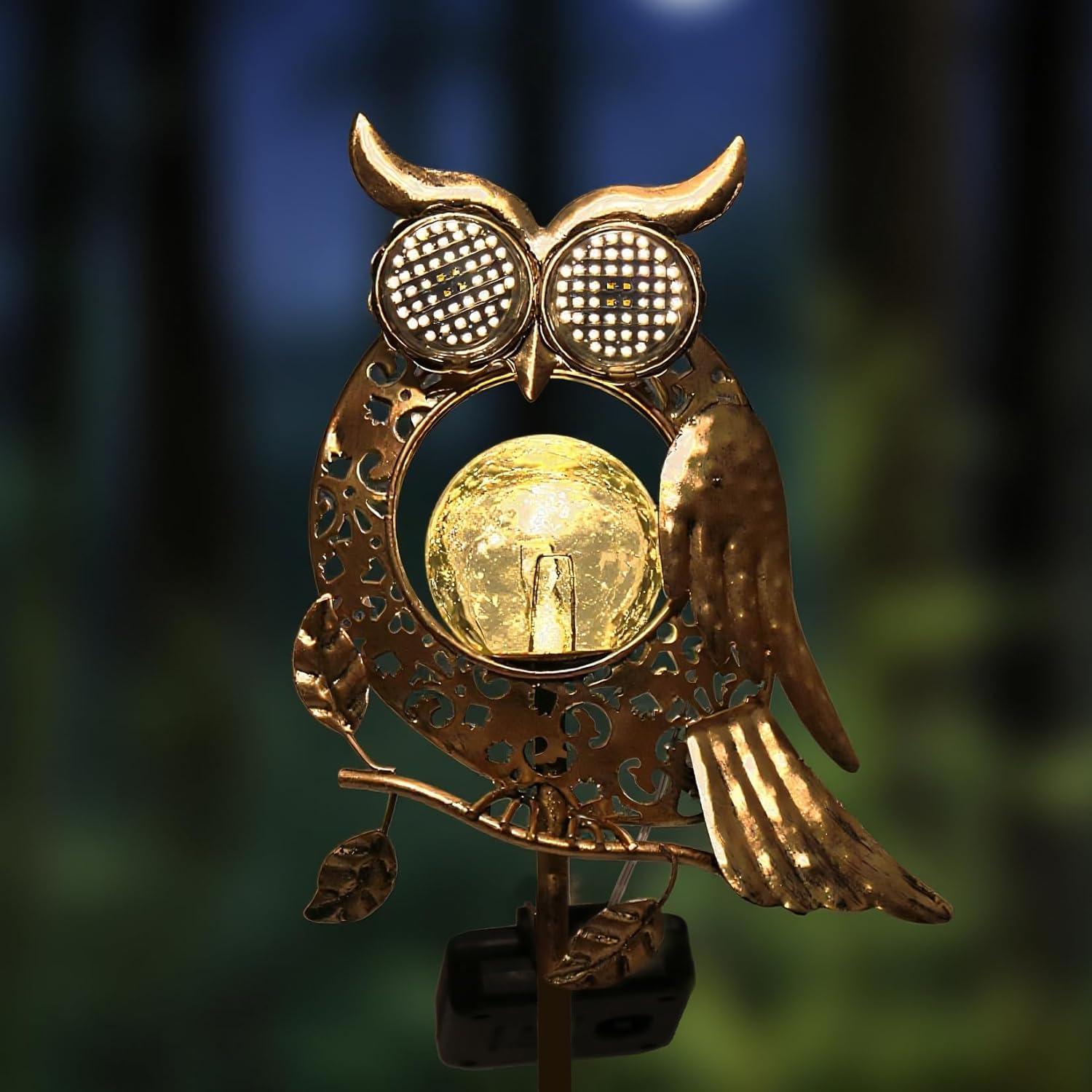 Luces Solares de Búho Kaixoxin con Ojos LED para Jardín