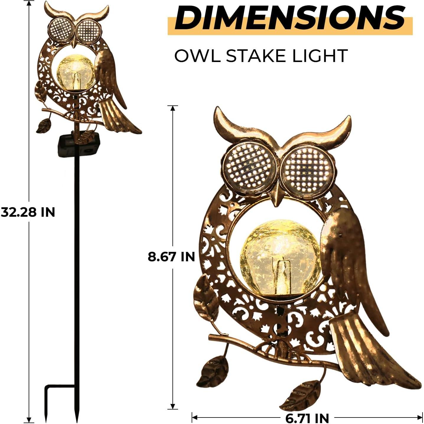 Luces Solares de Búho Kaixoxin con Ojos LED para Jardín