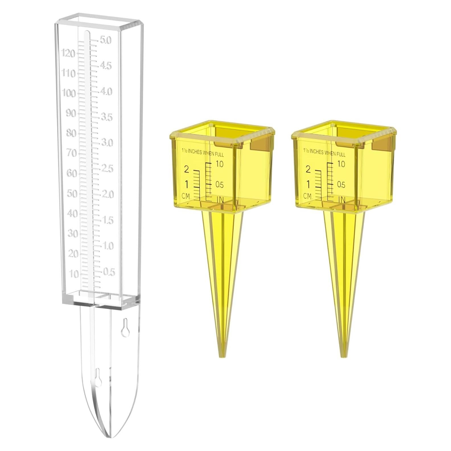 Medidor de Lluvia 3 Pcs Easecos, Plástico, 12.7 cm y 3.81 cm