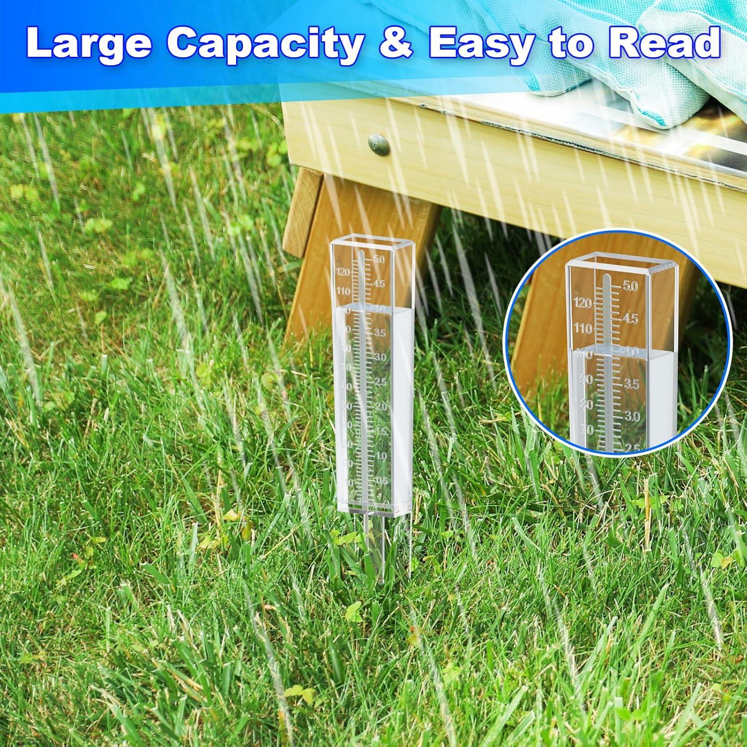 Medidor de Lluvia 3 Pcs Easecos, Plástico, 12.7 cm y 3.81 cm