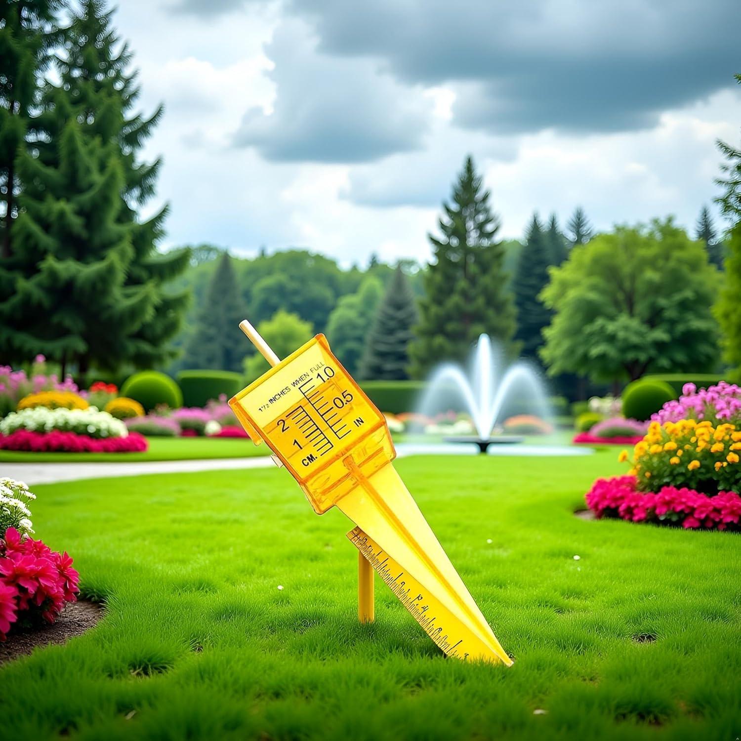 Mini Aspersor Portátil Amarillo y Pluviómetro 2.54cm PurYupearl