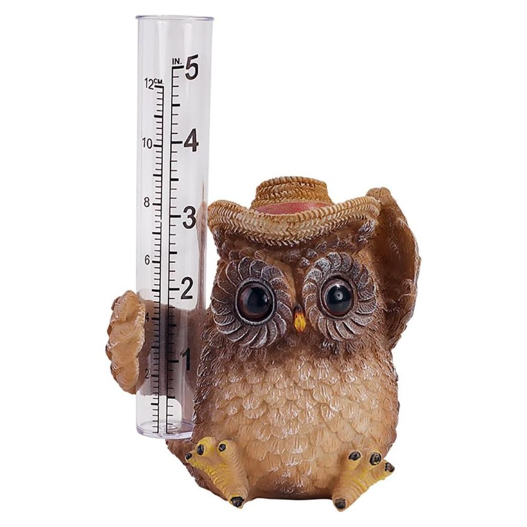 Pluviómetro Decorativo Búho Realideas para Jardín 12 cm