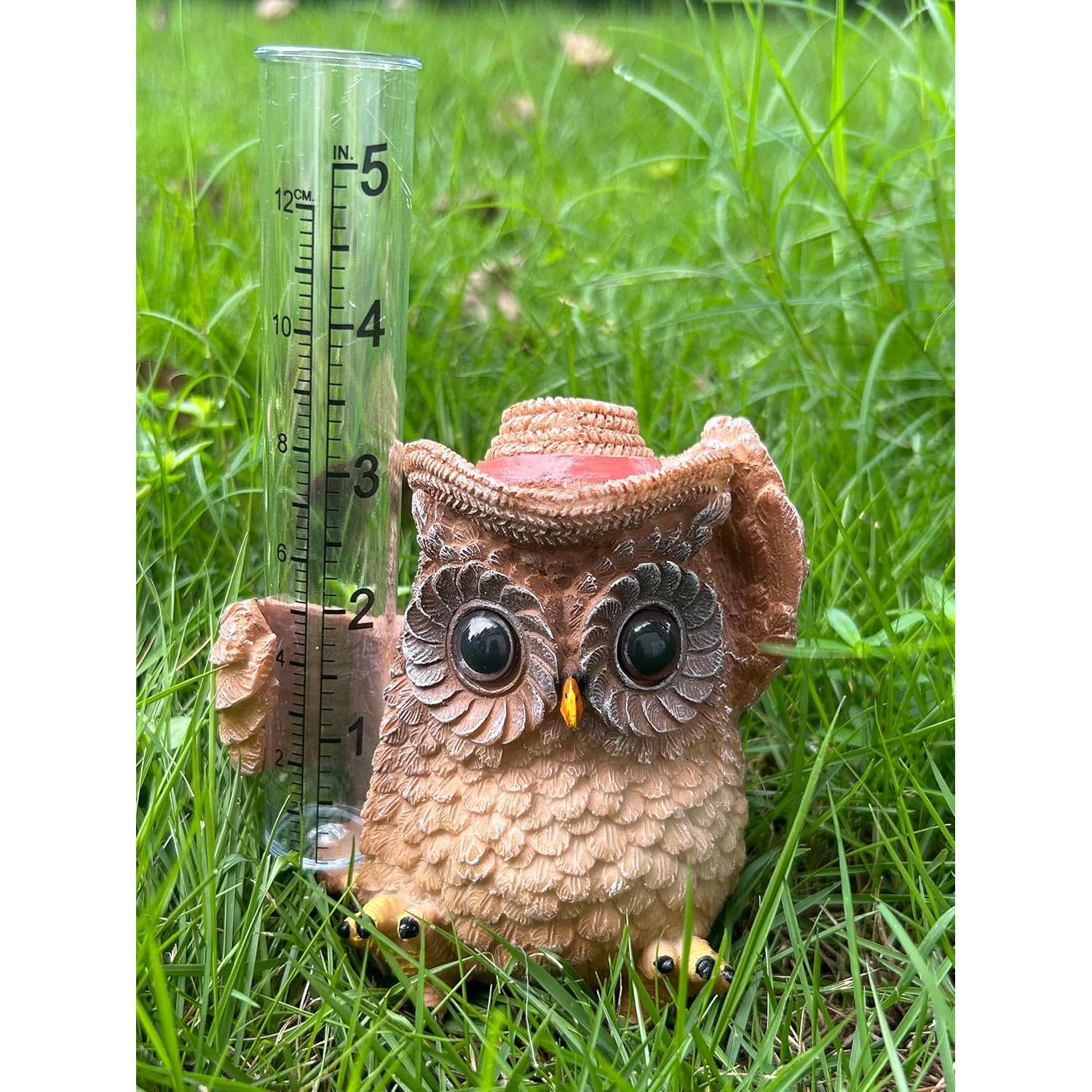 Pluviómetro Decorativo Búho Realideas para Jardín 12 cm