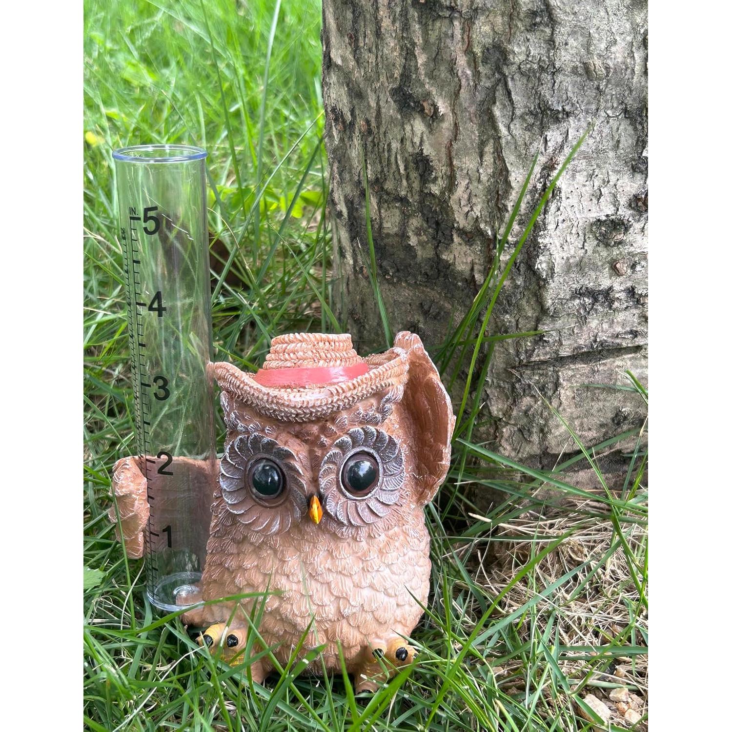 Pluviómetro Decorativo Búho Realideas para Jardín 12 cm