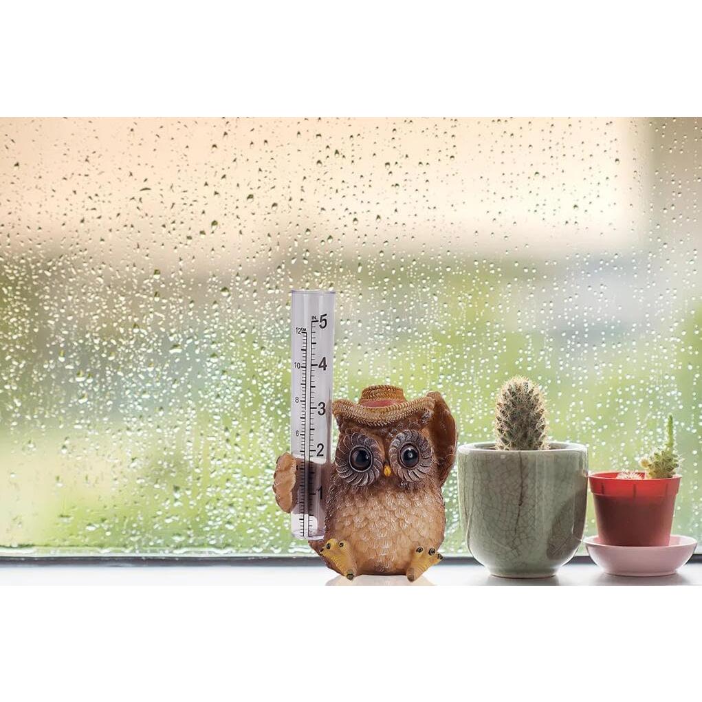 Pluviómetro Decorativo Búho Realideas para Jardín 12 cm