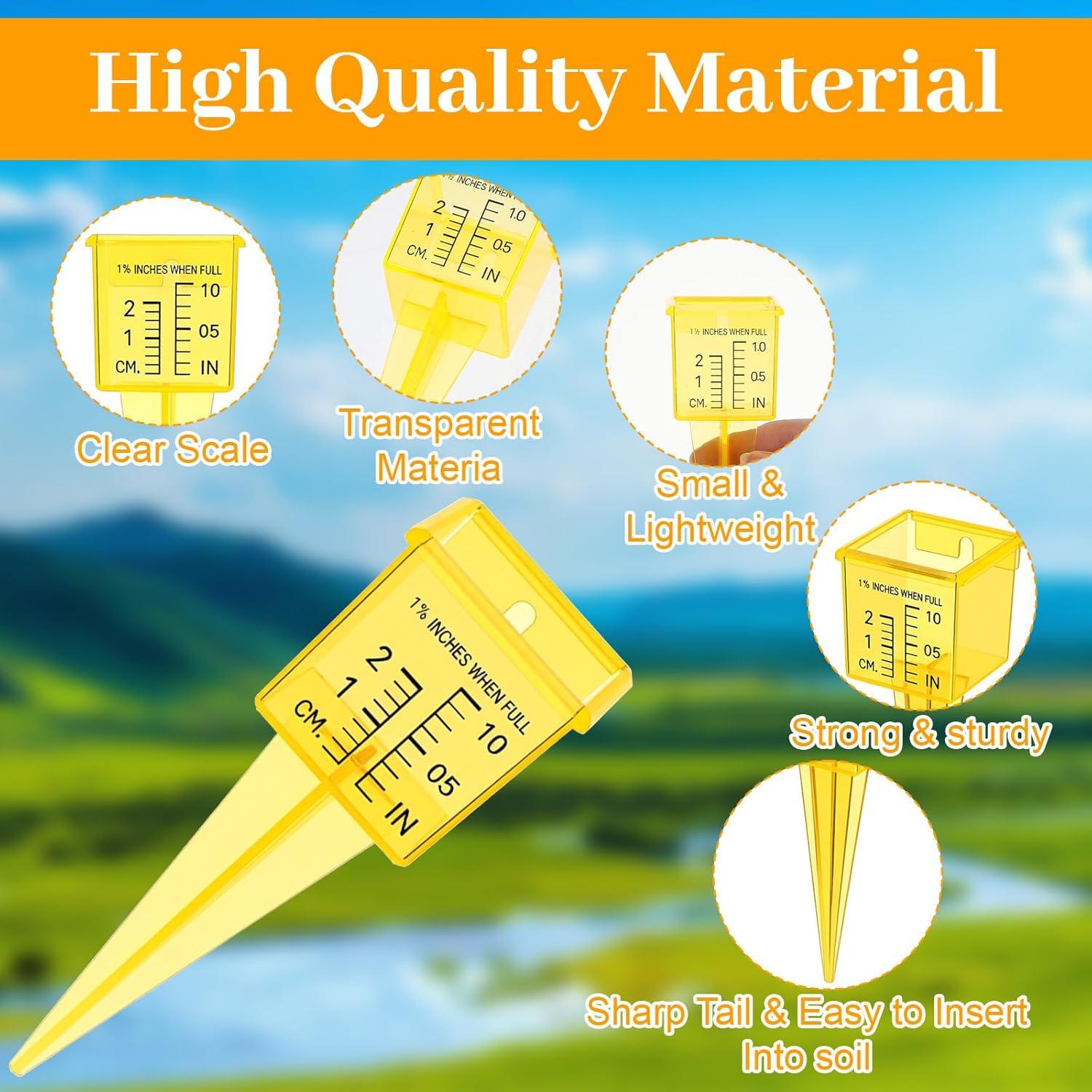 Paquete de 20 Medidores de Lluvia Amarillos 13.5 cm Boca Ancha