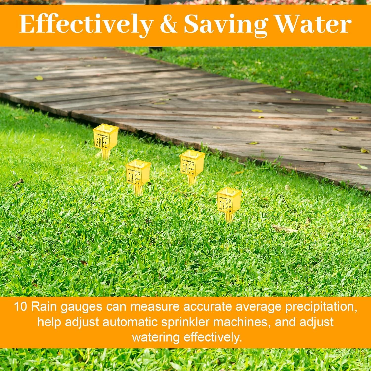 Paquete de 20 Medidores de Lluvia Amarillos 13.5 cm Boca Ancha