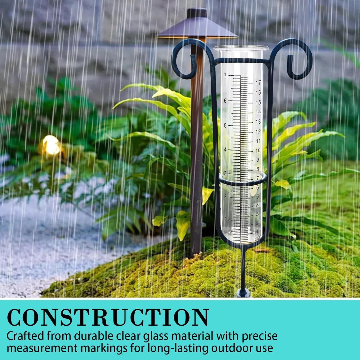 Paquete de 2 Medidores de Lluvia de Vidrio Neowah 20.96cm