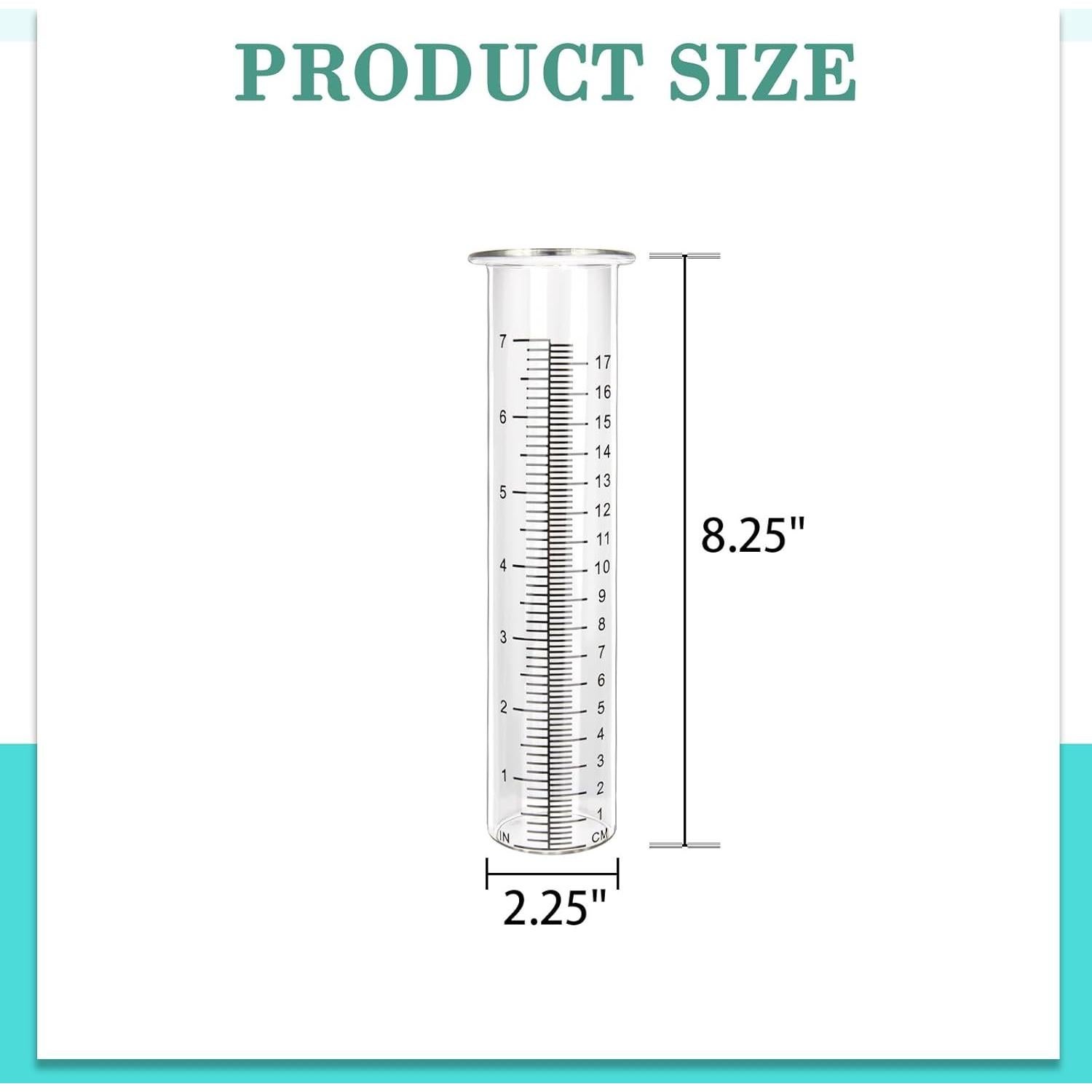 Paquete de 2 Medidores de Lluvia de Vidrio Neowah 20.96cm