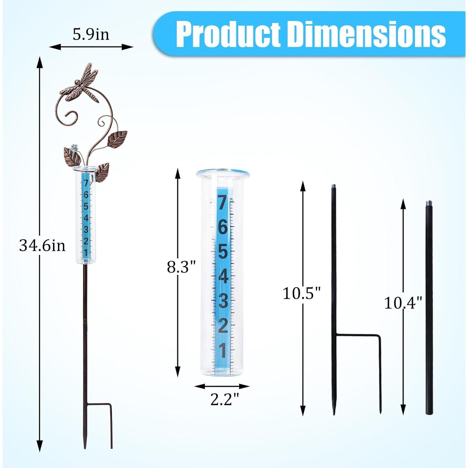 Pluviometro Decorativo Exterior WONDER GARDEN Libélula 89 cm