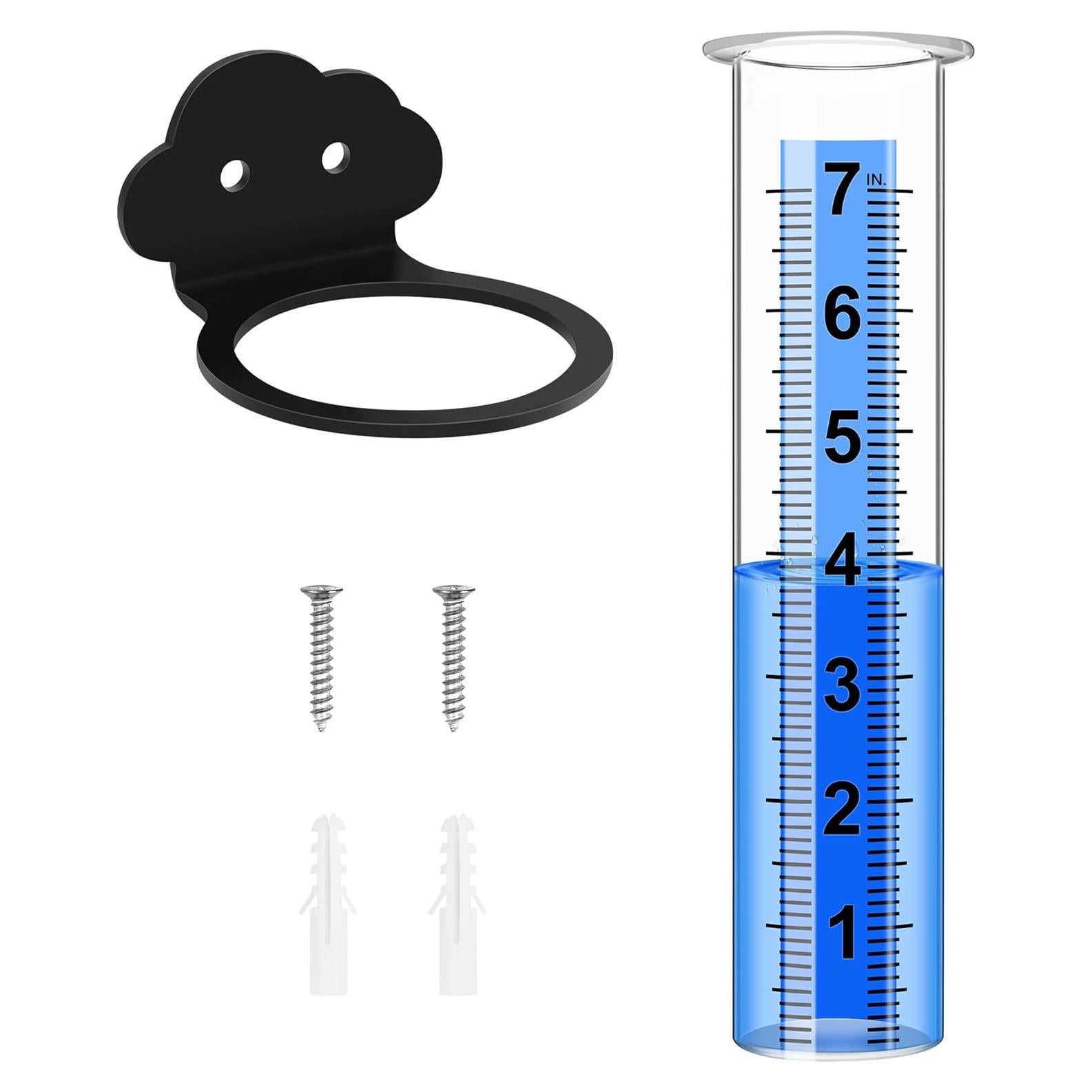 Pluviómetro Exterior Timenued 7" (17.78 cm) con Soporte Acero Inoxidable