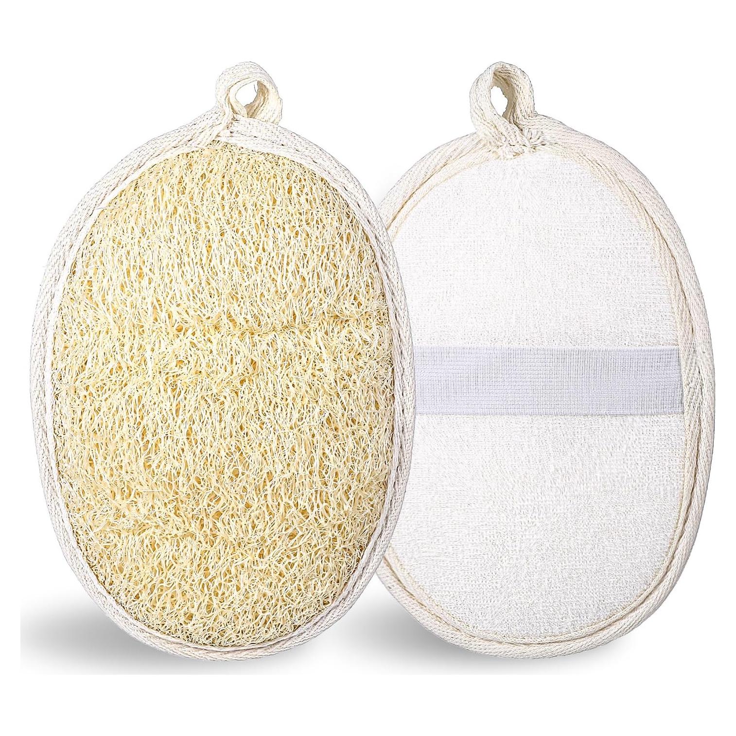 Esponjas Exfoliantes de Lufa Natural MBAIYO 2 Pcs 14.5x10cm