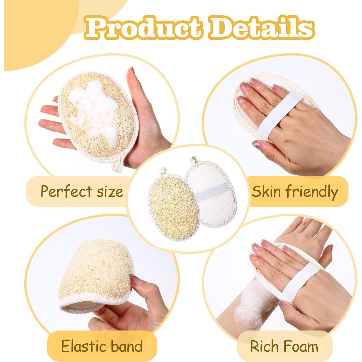 Esponjas Exfoliantes de Lufa Natural MBAIYO 2 Pcs 14.5x10cm