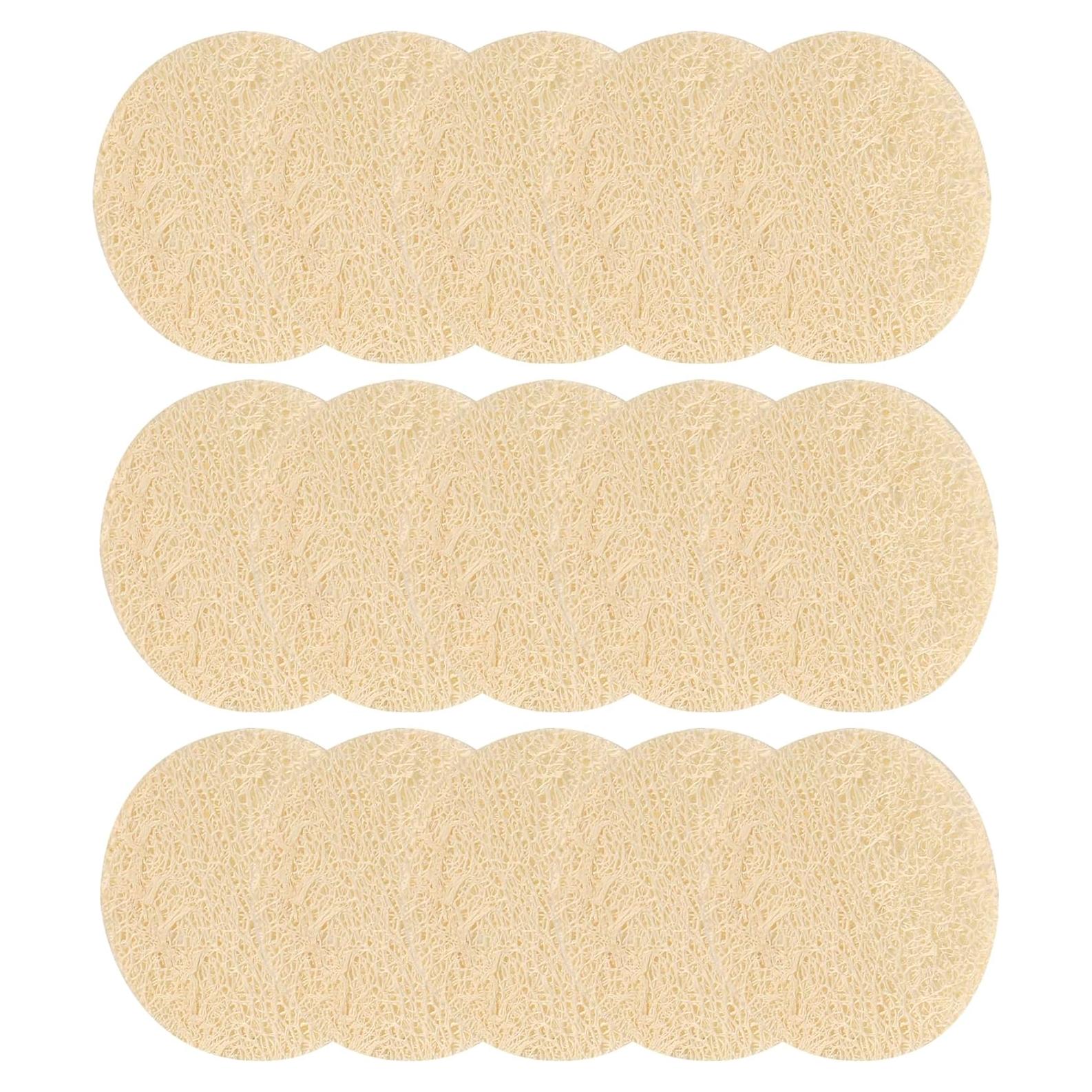 15 Esponjas Faciales Exfoliantes de Loofah WHTCHSU - Natural