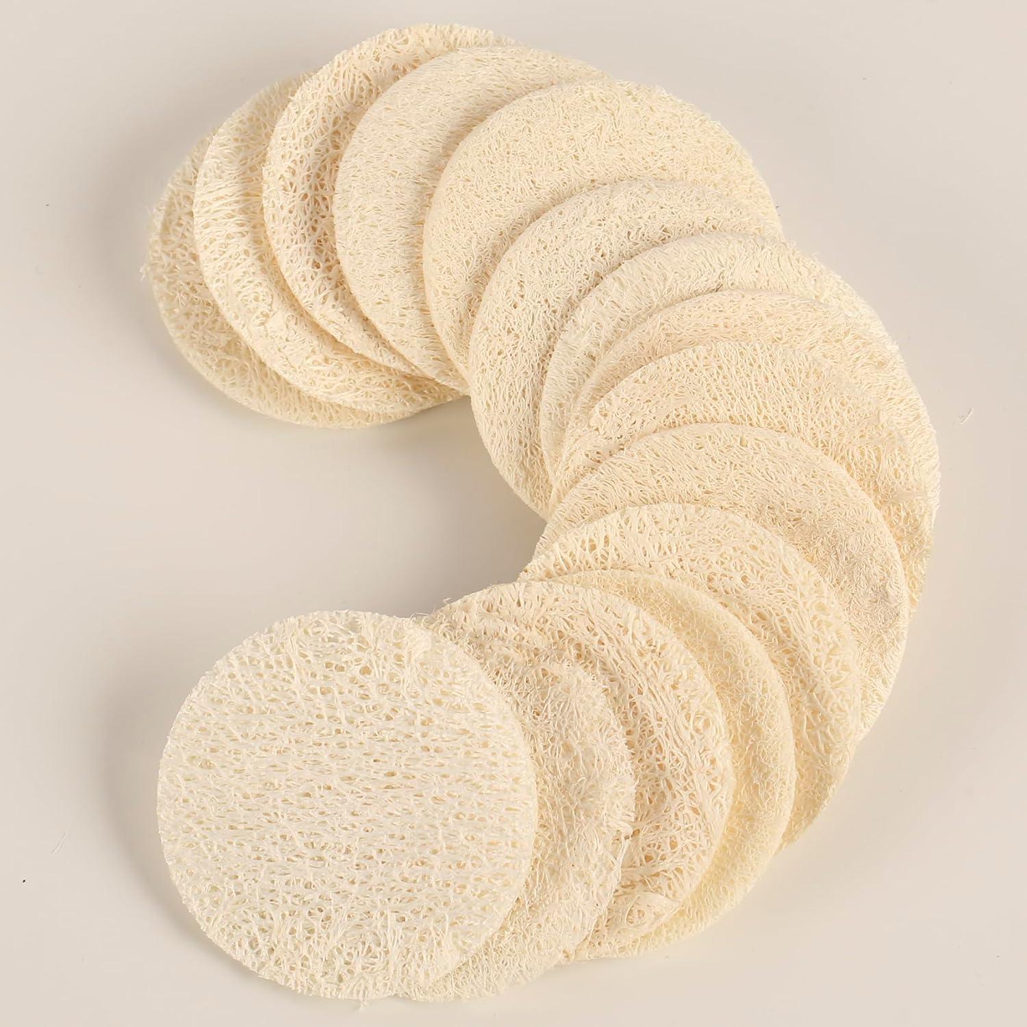 15 Esponjas Faciales Exfoliantes de Loofah WHTCHSU - Natural