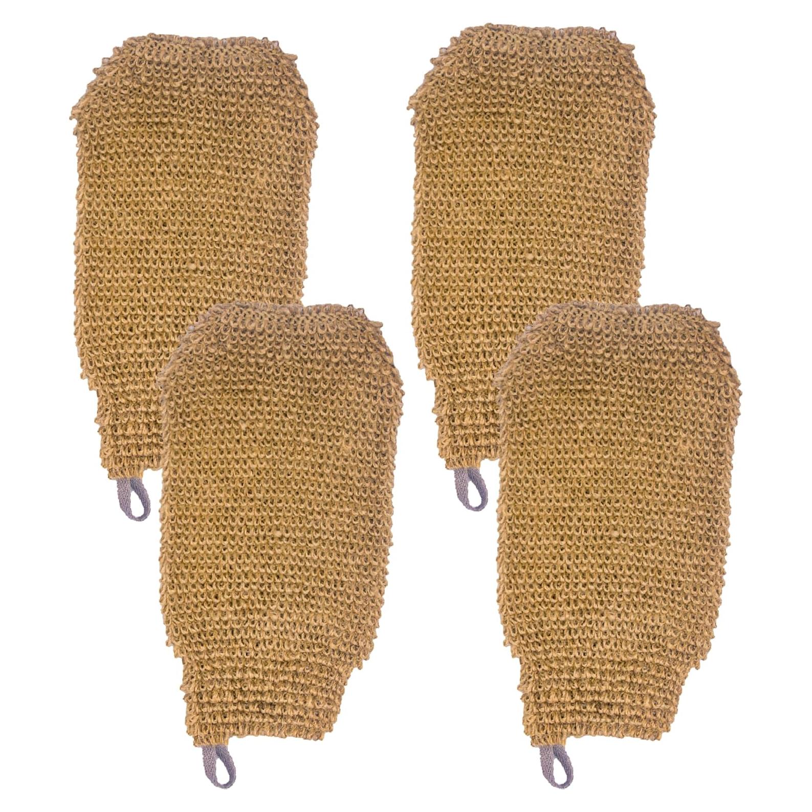 Guantes de Ducha Exfoliantes de Cáñamo Bleu Bath - 4 Pack