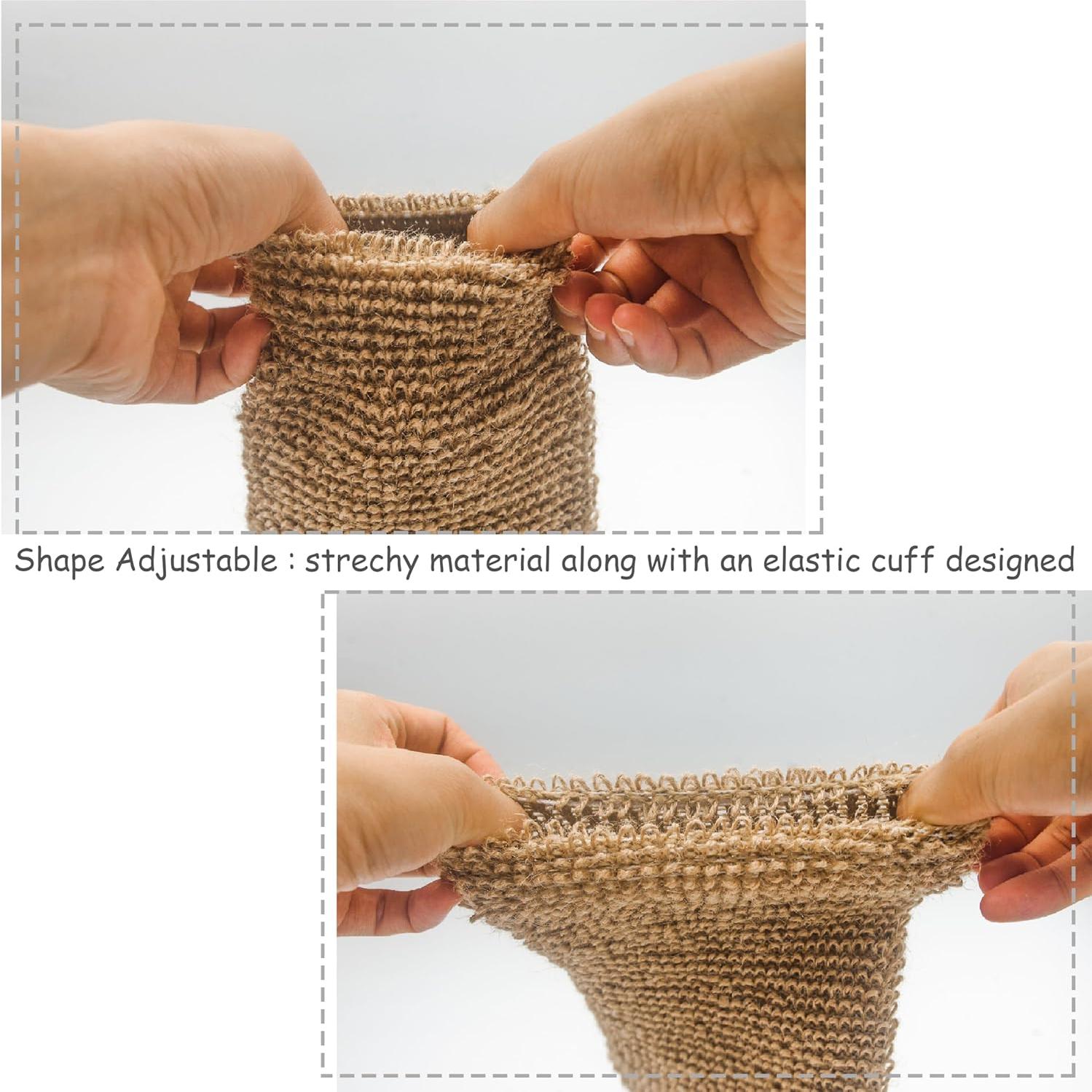 Guantes de Ducha Exfoliantes de Cáñamo Bleu Bath - 4 Pack